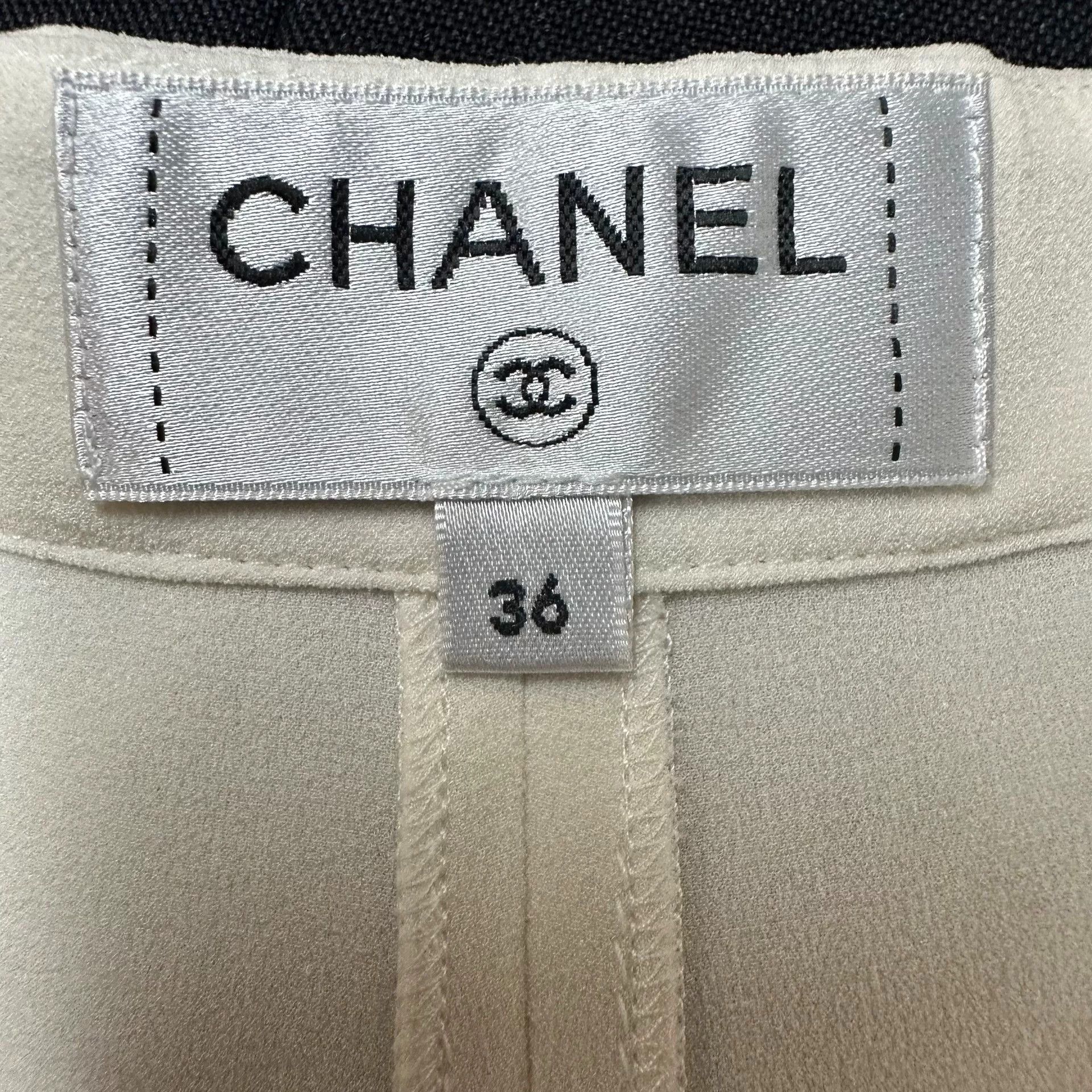 Chanel Chanel 22C Beige Silk Pants FR 36 Size 26" / US 2 / IT 38 - 4 Thumbnail