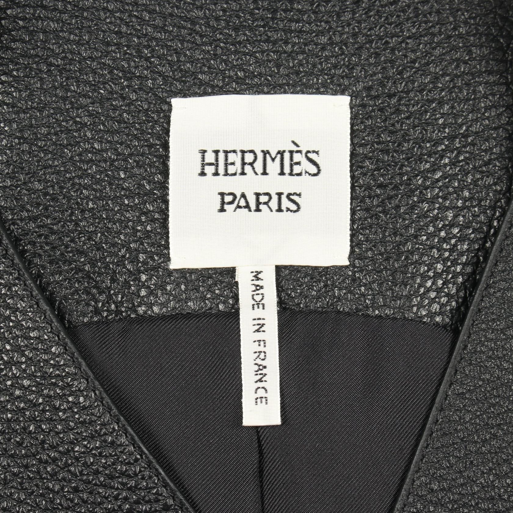 Hermes Hermes Hermes Serie Button Deerskin Long Gilet Vest Leather Tops DUTY FREE for USA Size ONE SIZE - 3 Thumbnail