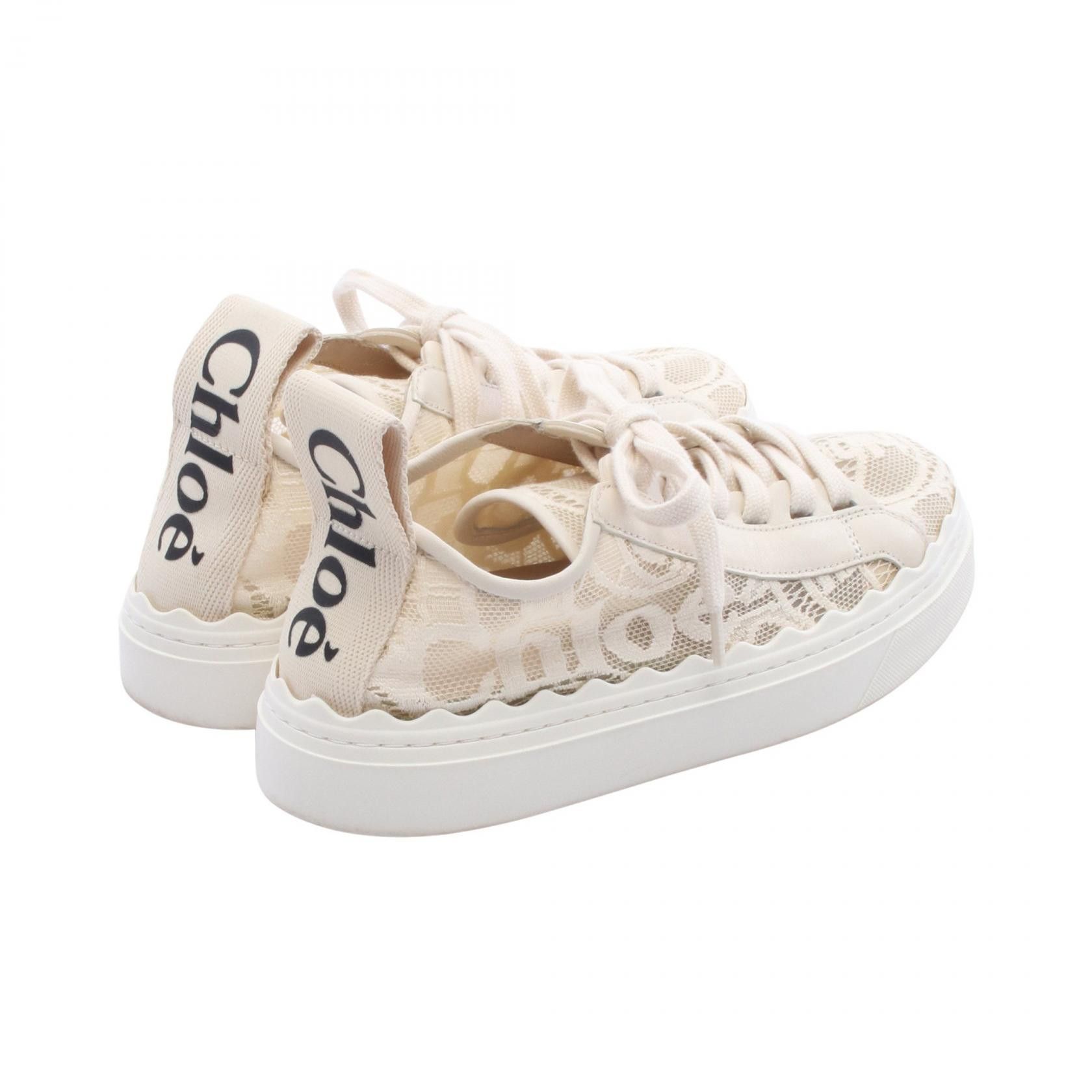 Chloe Chloe Chloe Lauren Leather Fabric Sneakers Leather Shoes DUTY FREE for USA Size ONE SIZE - 2 Thumbnail
