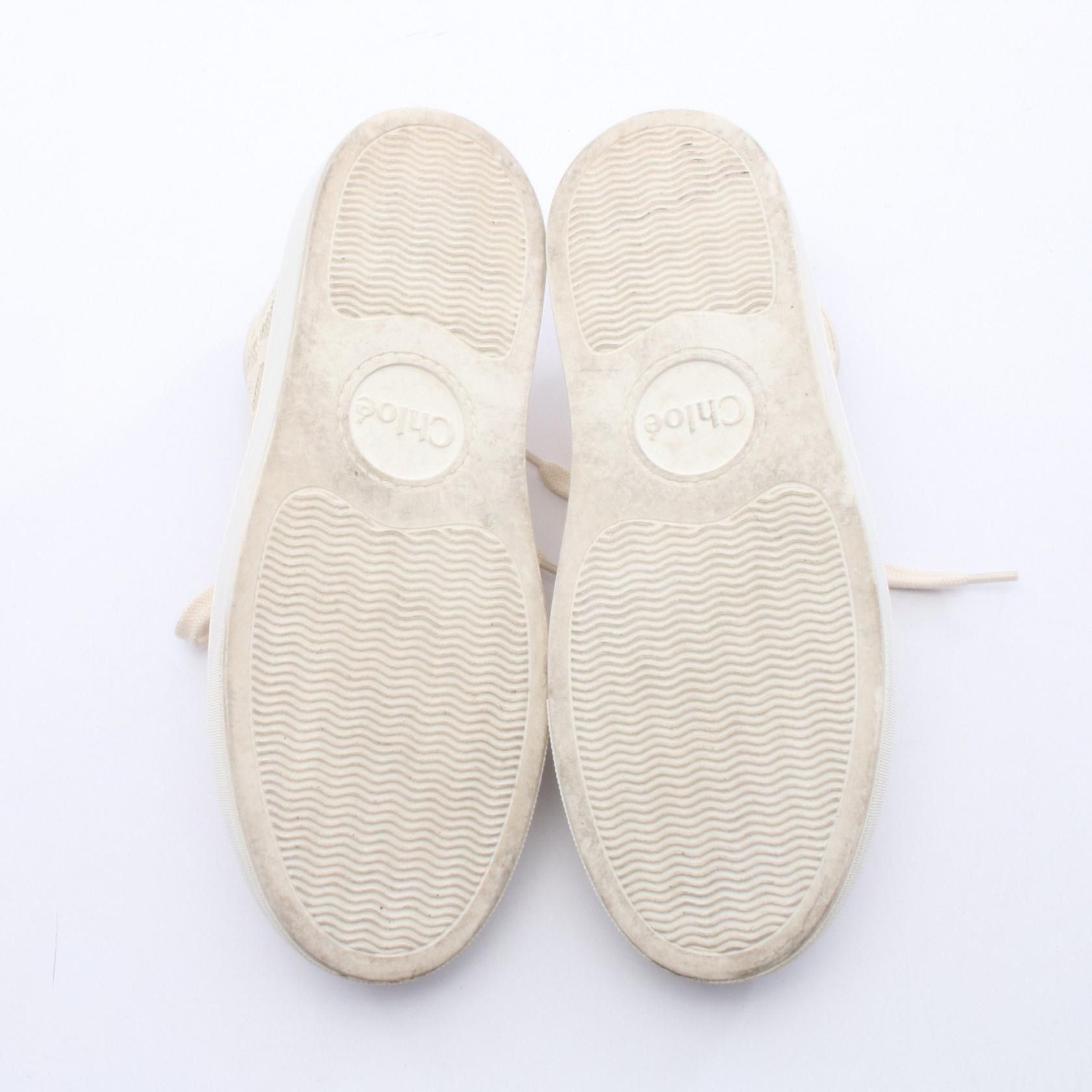 Chloe Chloe Chloe Lauren Leather Fabric Sneakers Leather Shoes DUTY FREE for USA Size ONE SIZE - 4 Thumbnail