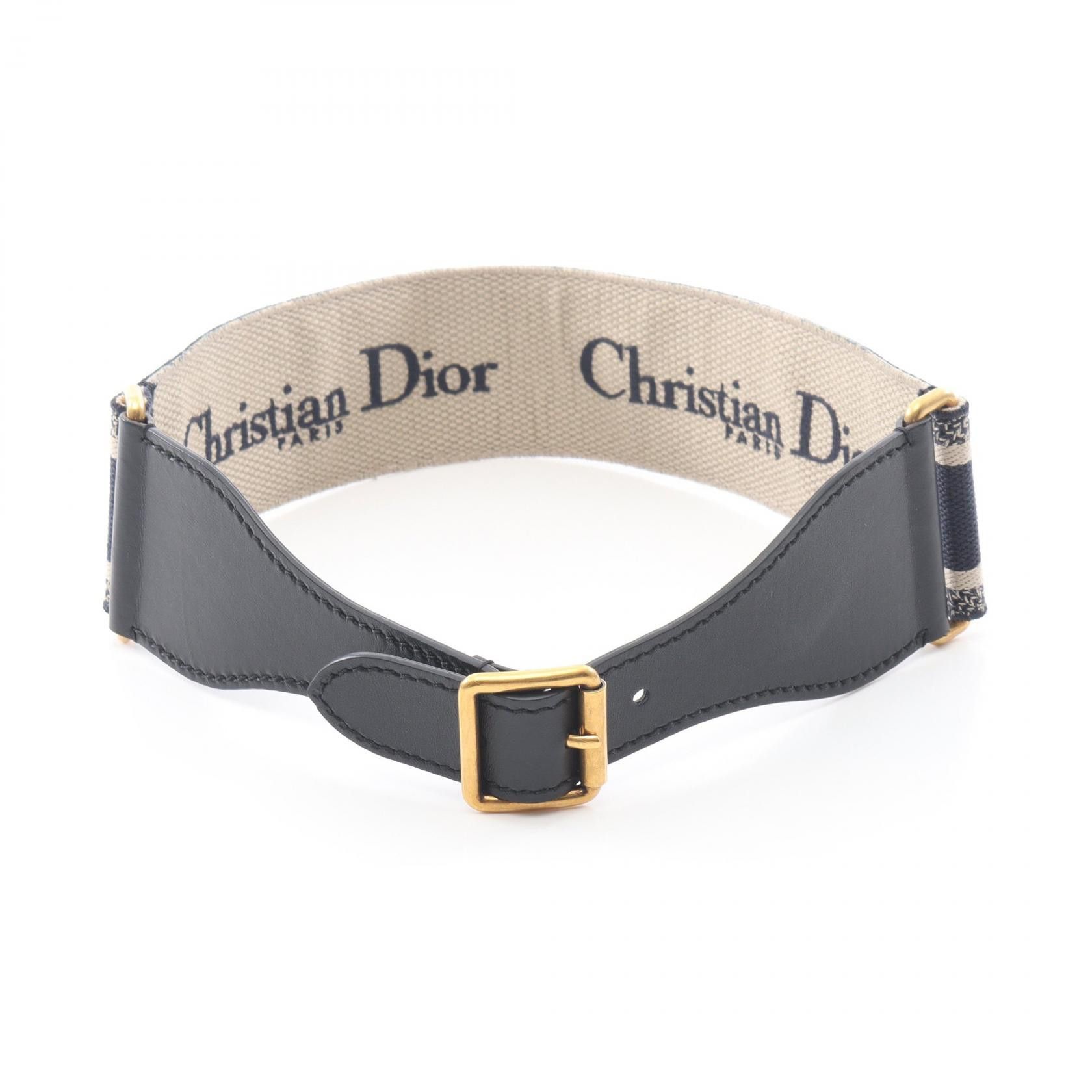 Dior Dior Dior Embroidery Canvas Leather Belt Leather Belt DUTY FREE for USA Size ONE SIZE - 2 Thumbnail