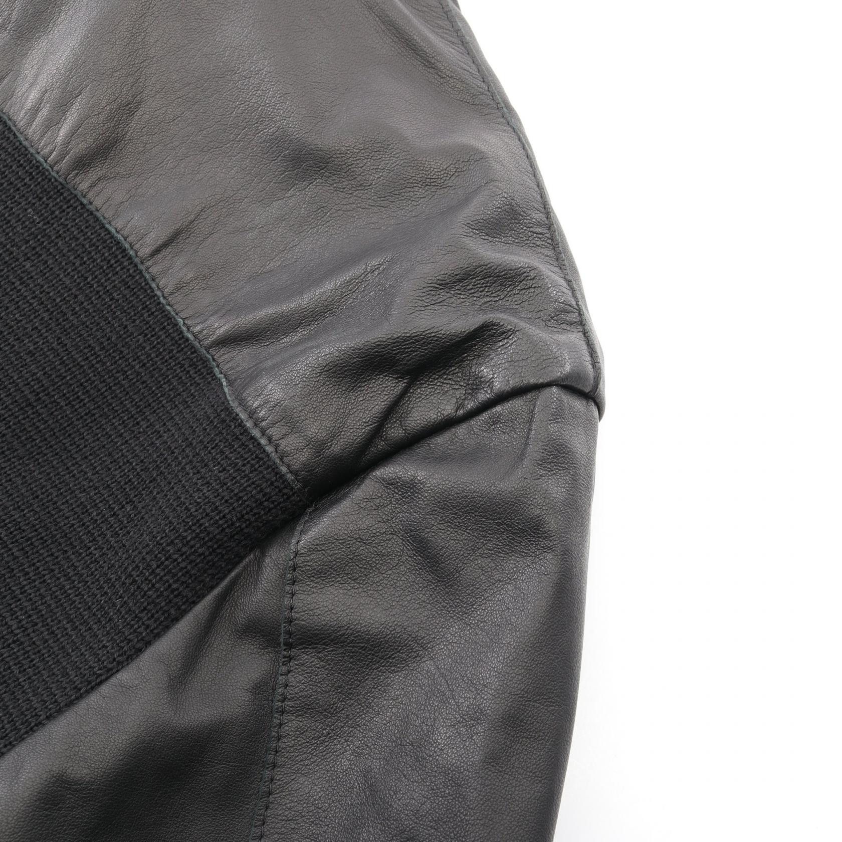 Emporio Armani Emporio Armani Emporio Armani Leather Knit Blouson Leather Outerwear DUTY FREE for USA Size ONE SIZE - 8 Thumbnail