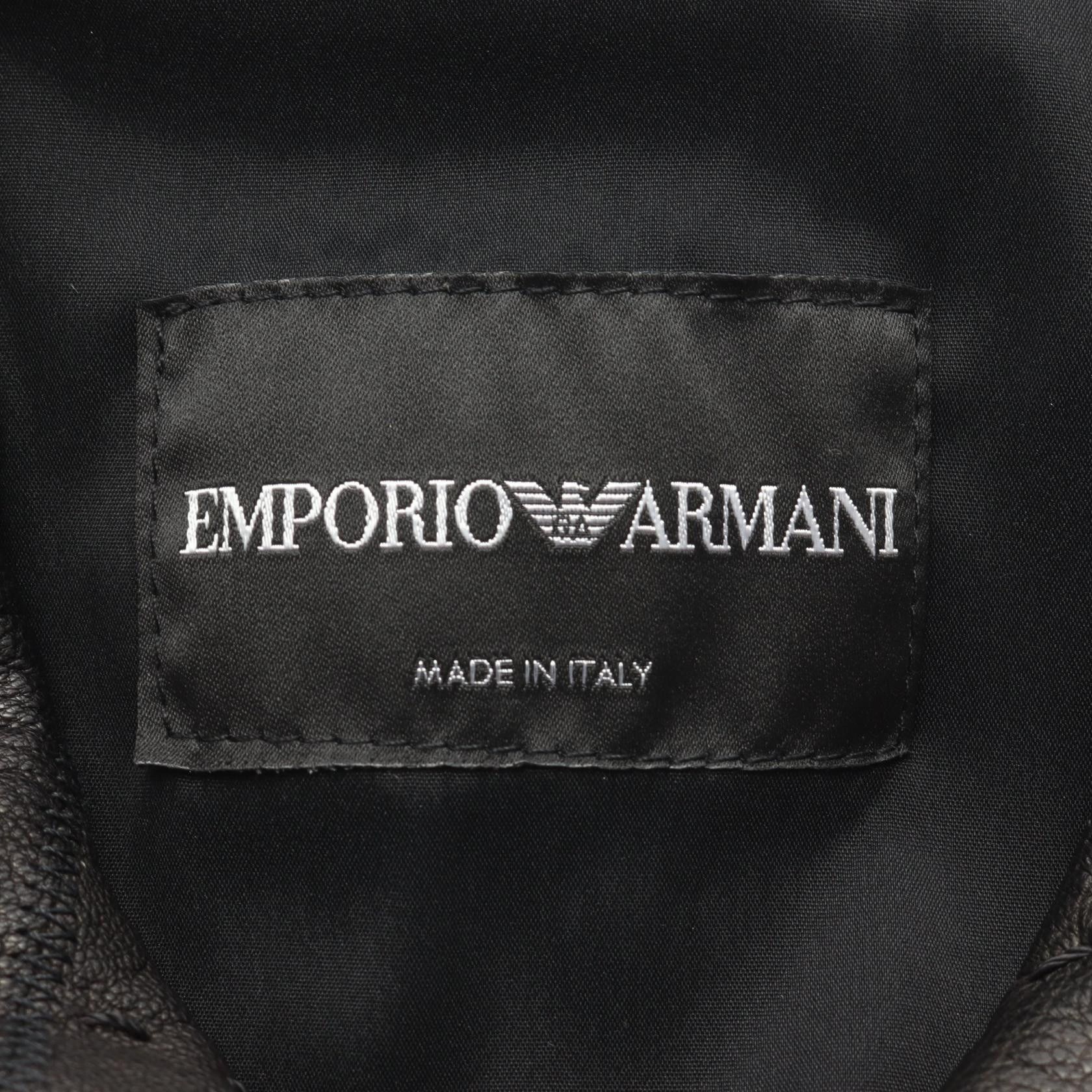 Emporio Armani Emporio Armani Emporio Armani Leather Jacket Leather Outerwear DUTY FREE for USA Size ONE SIZE - 3 Thumbnail