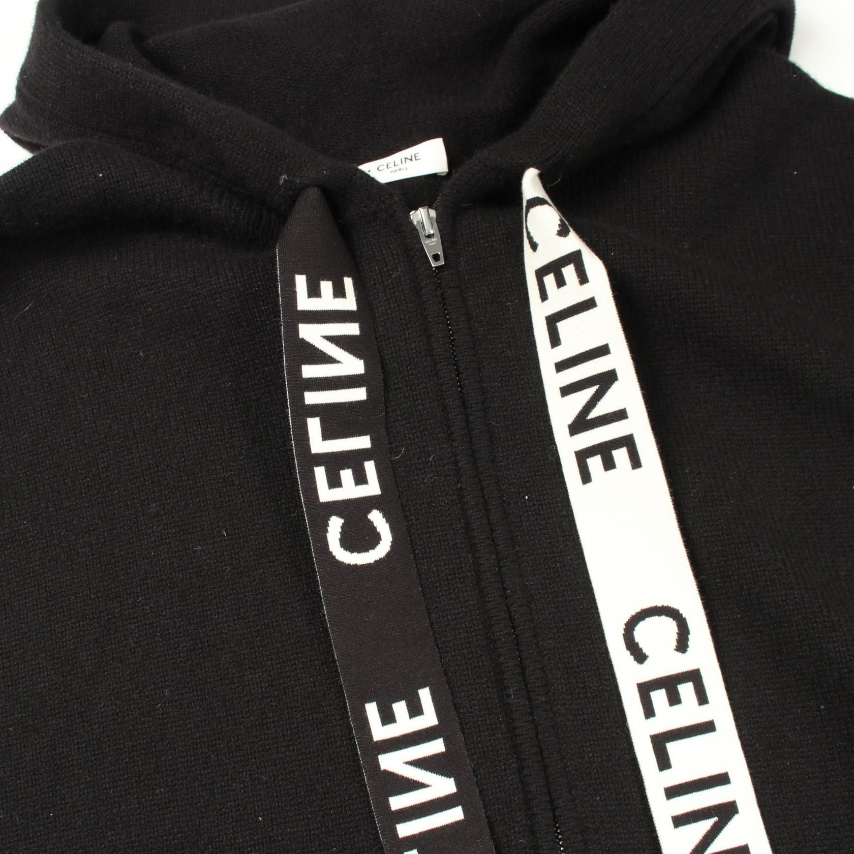 Celine Celine Celine Logo Wool Cashmere Knit Hoodie Textile Sweatshirts & Hoodies 2A77O402P DUTY FREE for USA Size ONE SIZE - 7 Thumbnail