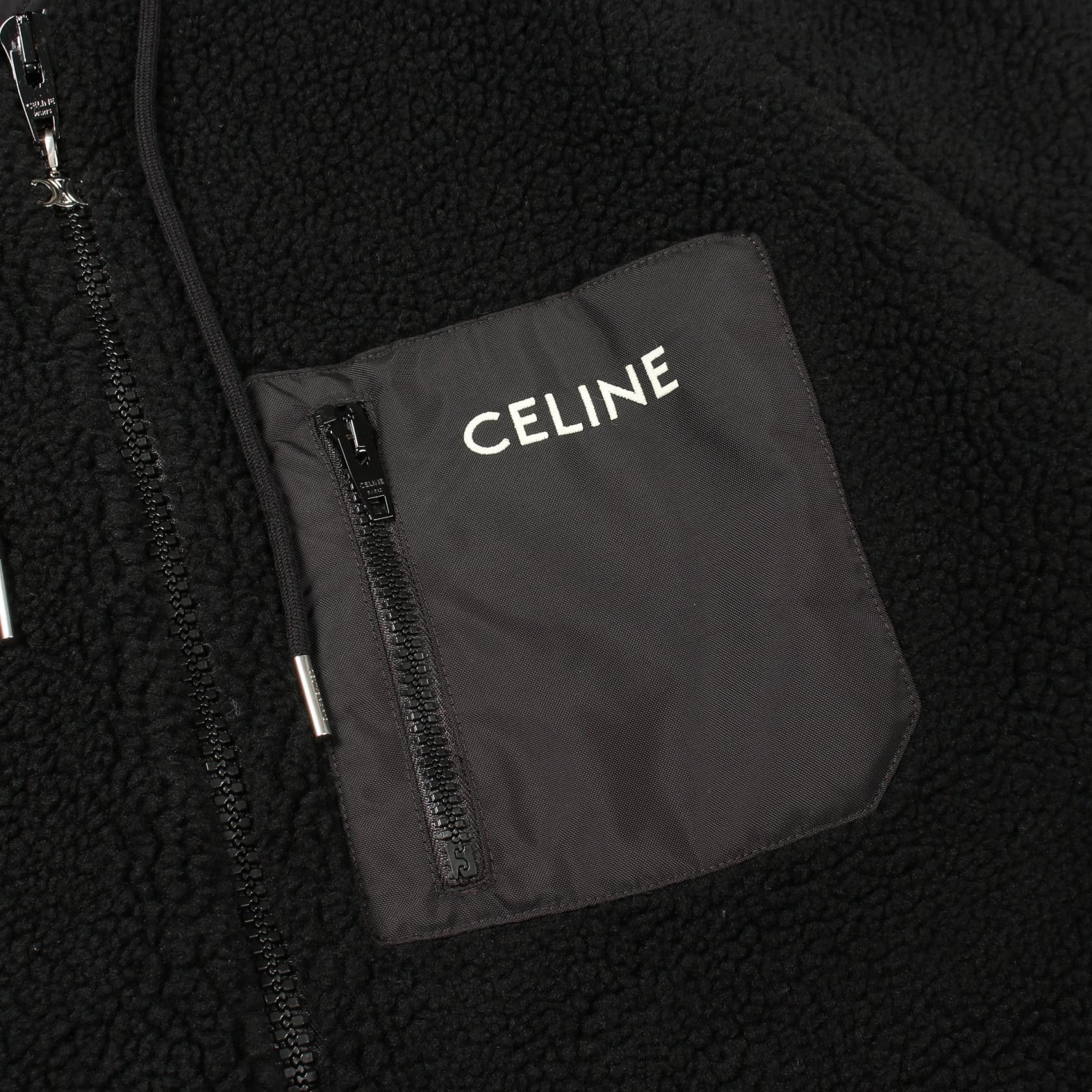 Celine Celine Celine Faux Shearling Hooded Coat Plastic / Synthetic Outerwear 2Y30H699M DUTY FREE for USA Size ONE SIZE - 6 Thumbnail
