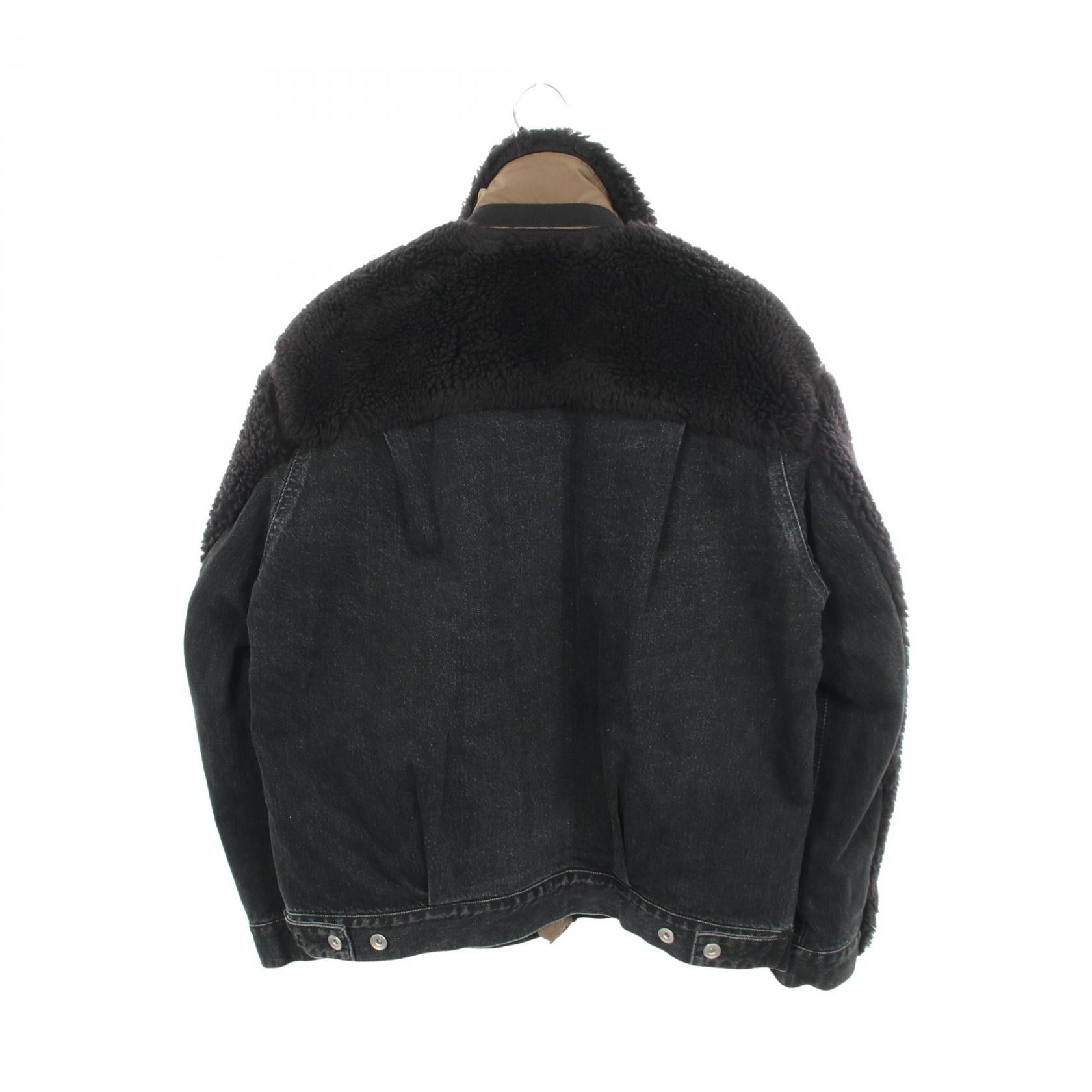 Sacai Sacai Sacai Faux Shearling Denim Wool Jacket Textile Outerwear 23-03221M DUTY FREE for USA Size ONE SIZE - 2 Thumbnail