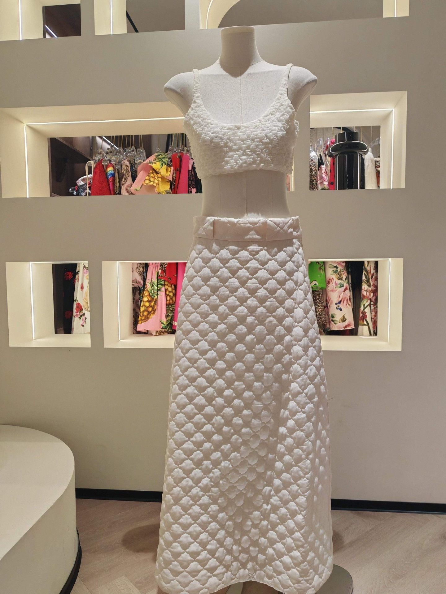 Fendi FENDI White Quilted High-Waist Long Skirt Size 28" / US 6 / IT 42 - 6 Thumbnail