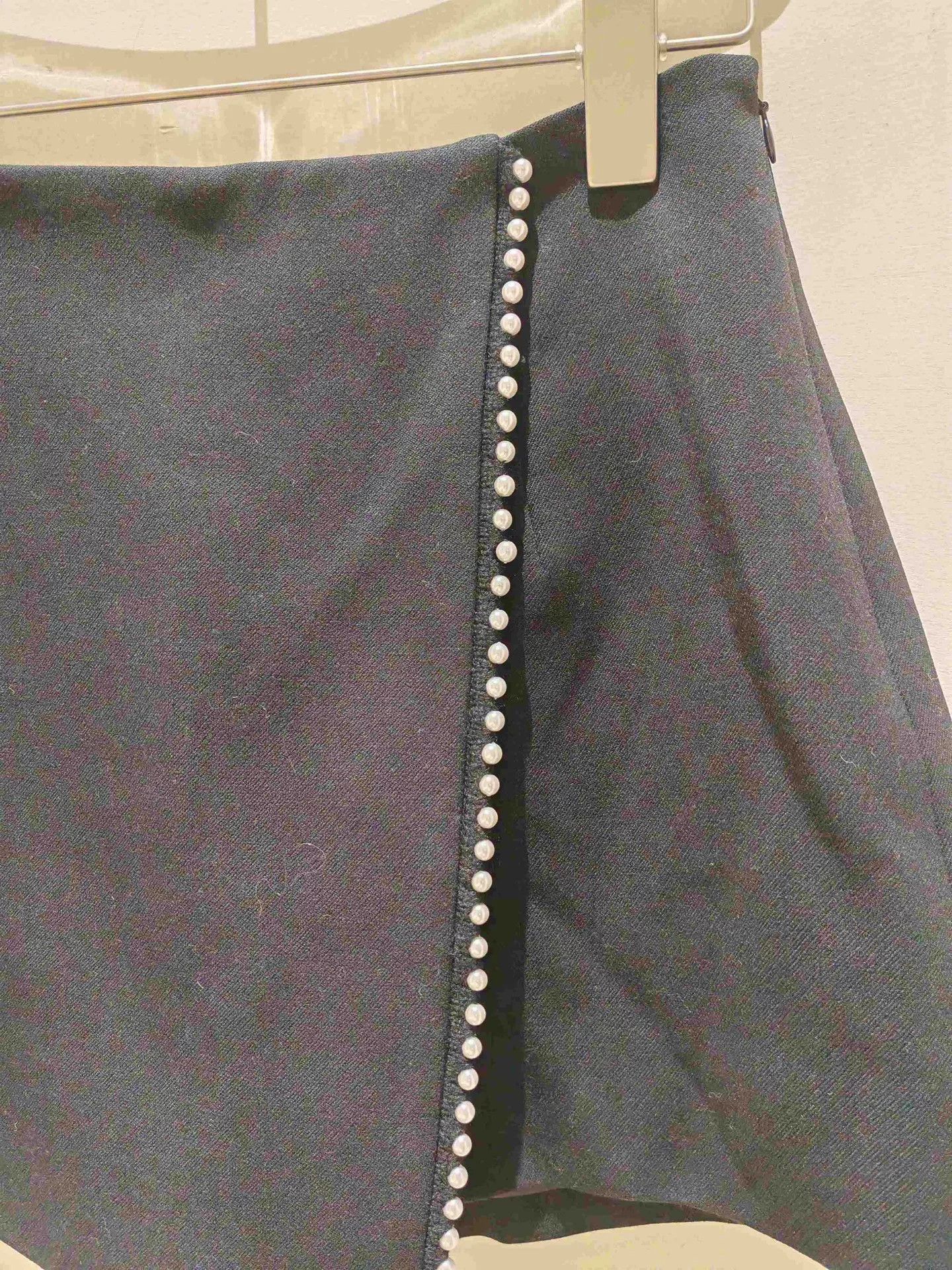CAROLINE CONSTAS CAROLINE New Black Beaded Skirt Pants Size 28" / US 6 / IT 42 - 6 Thumbnail