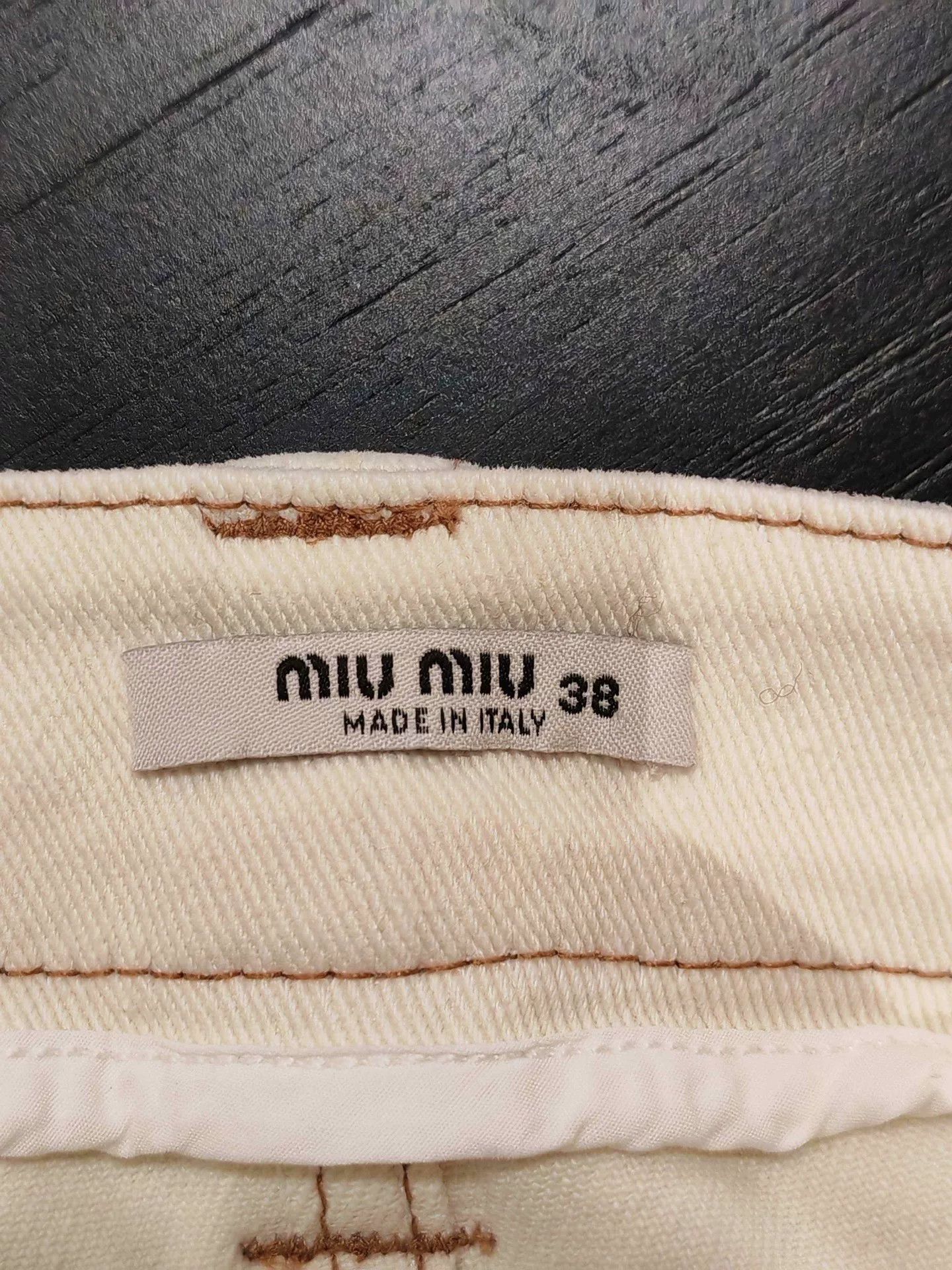 Miu Miu MIUMIU White Denim Skirt Size 28" / US 6 / IT 42 - 3 Thumbnail