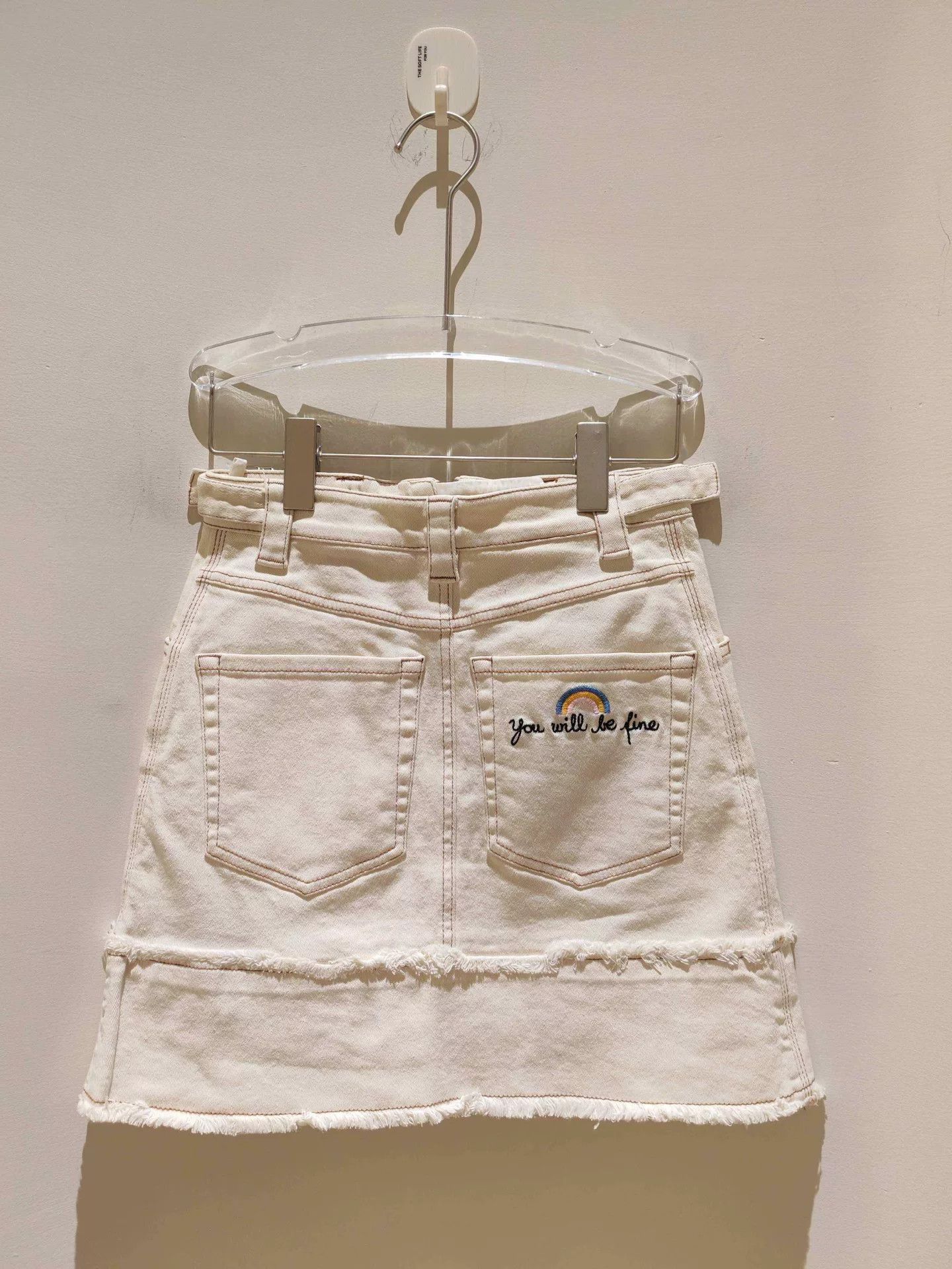 Miu Miu MIUMIU White Denim Skirt Size 28" / US 6 / IT 42 - 2 Thumbnail