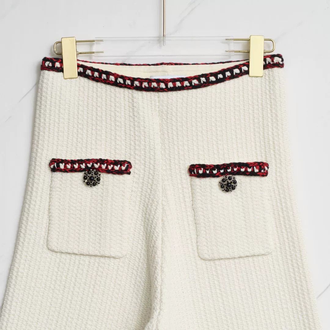 Self-Portrait Self-Portrait Women's Tweed Wide-Leg Pants Size 28" / US 6 / IT 42 - 2 Thumbnail