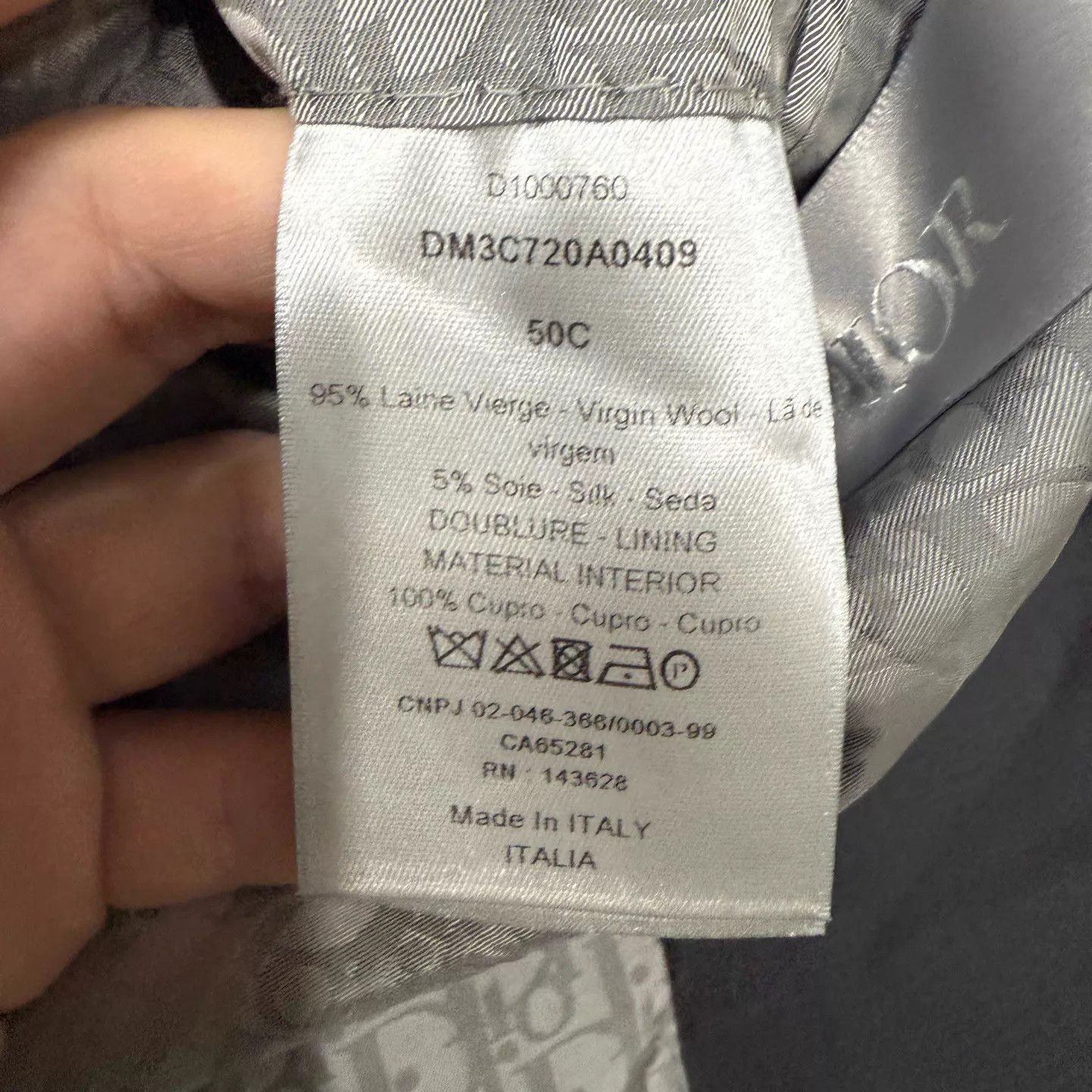 Dior Gray Single-Breasted Blazer with Button Cuffs Size US M / EU 48-50 / 2 - 5 Thumbnail