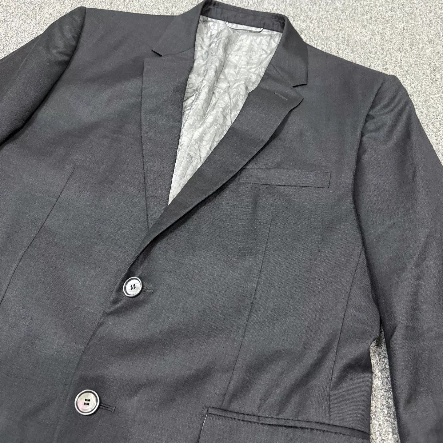 Dior Gray Single-Breasted Blazer with Button Cuffs Size US M / EU 48-50 / 2 - 3 Thumbnail