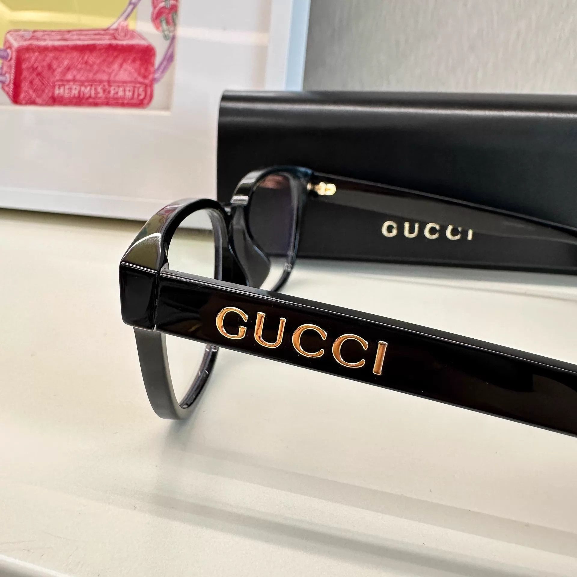 Gucci Black Square Frame Optical Glasses Size ONE SIZE - 4 Thumbnail
