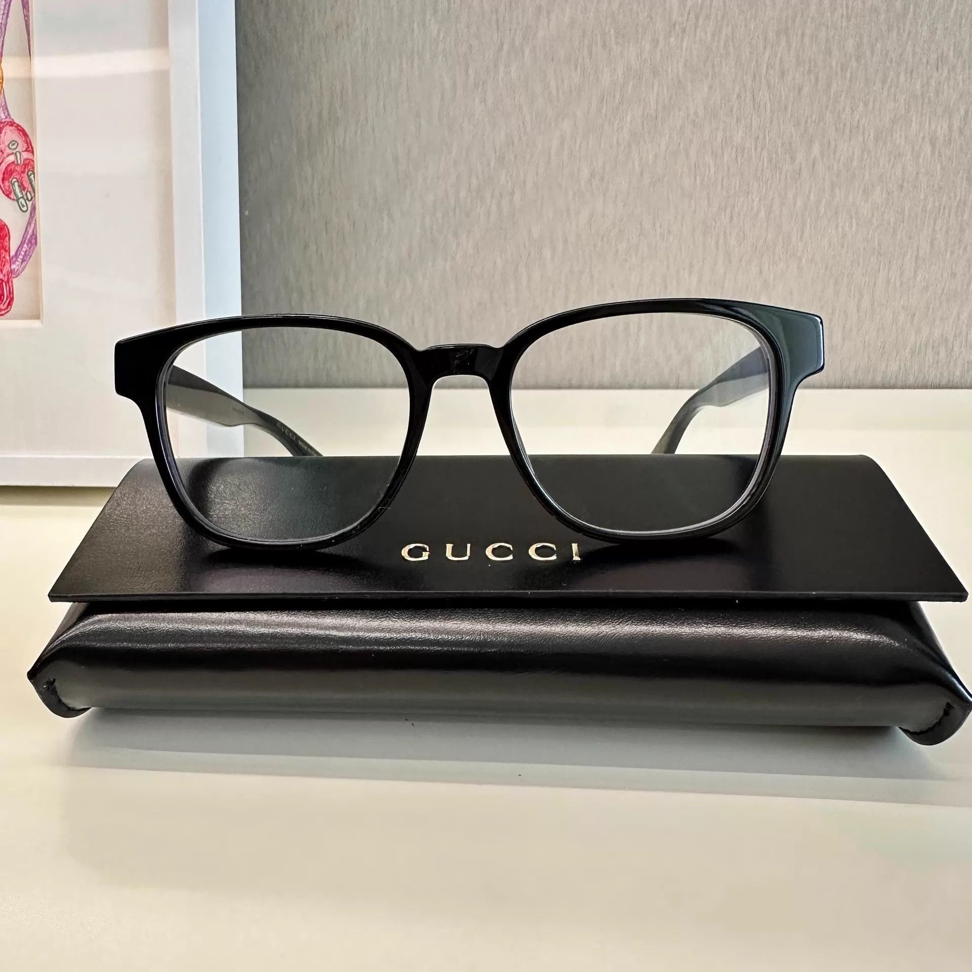 Gucci Black Square Frame Optical Glasses Size ONE SIZE - 6 Thumbnail
