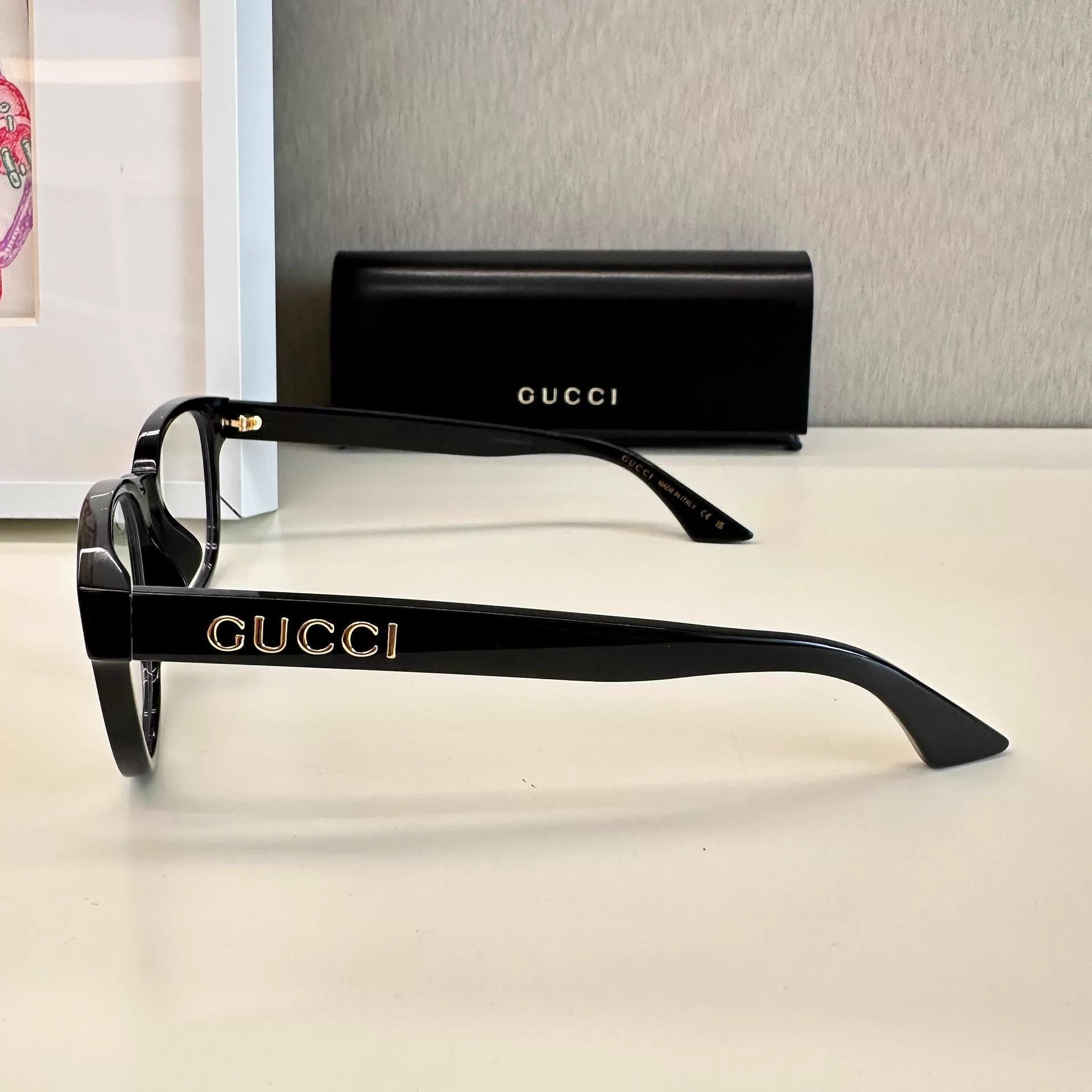 Gucci Black Square Frame Optical Glasses Size ONE SIZE - 2 Thumbnail