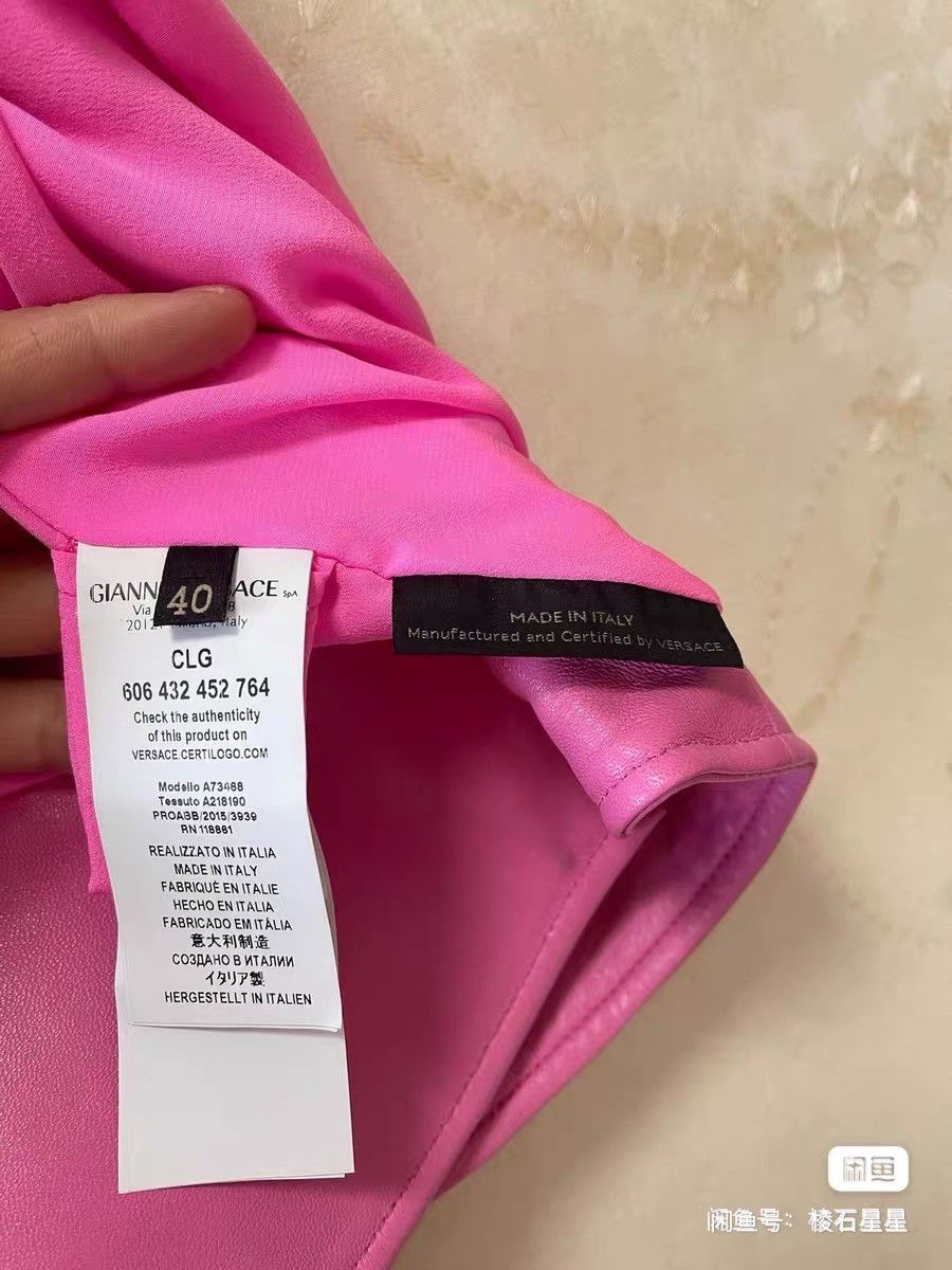 Versace Versace Pink Cropped Leather Jacket Size M / US 6-8 / IT 42-44 - 4 Thumbnail