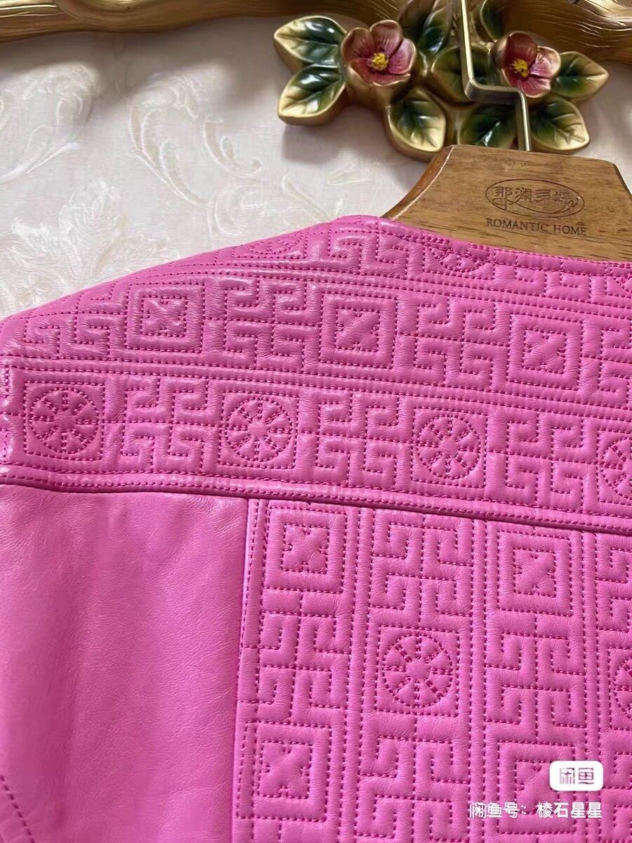 Versace Versace Pink Cropped Leather Jacket Size M / US 6-8 / IT 42-44 - 7 Thumbnail