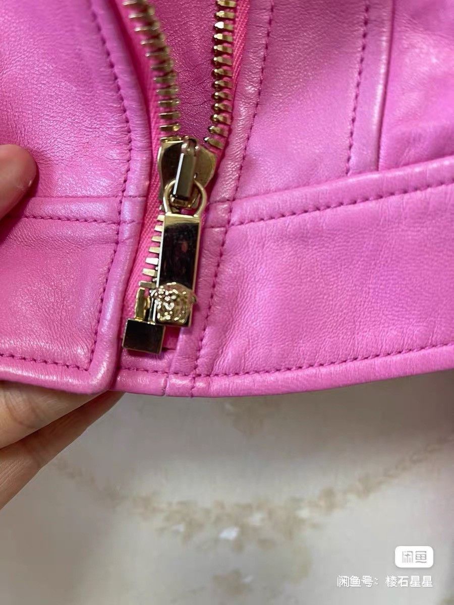 Versace Versace Pink Cropped Leather Jacket Size M / US 6-8 / IT 42-44 - 9 Thumbnail