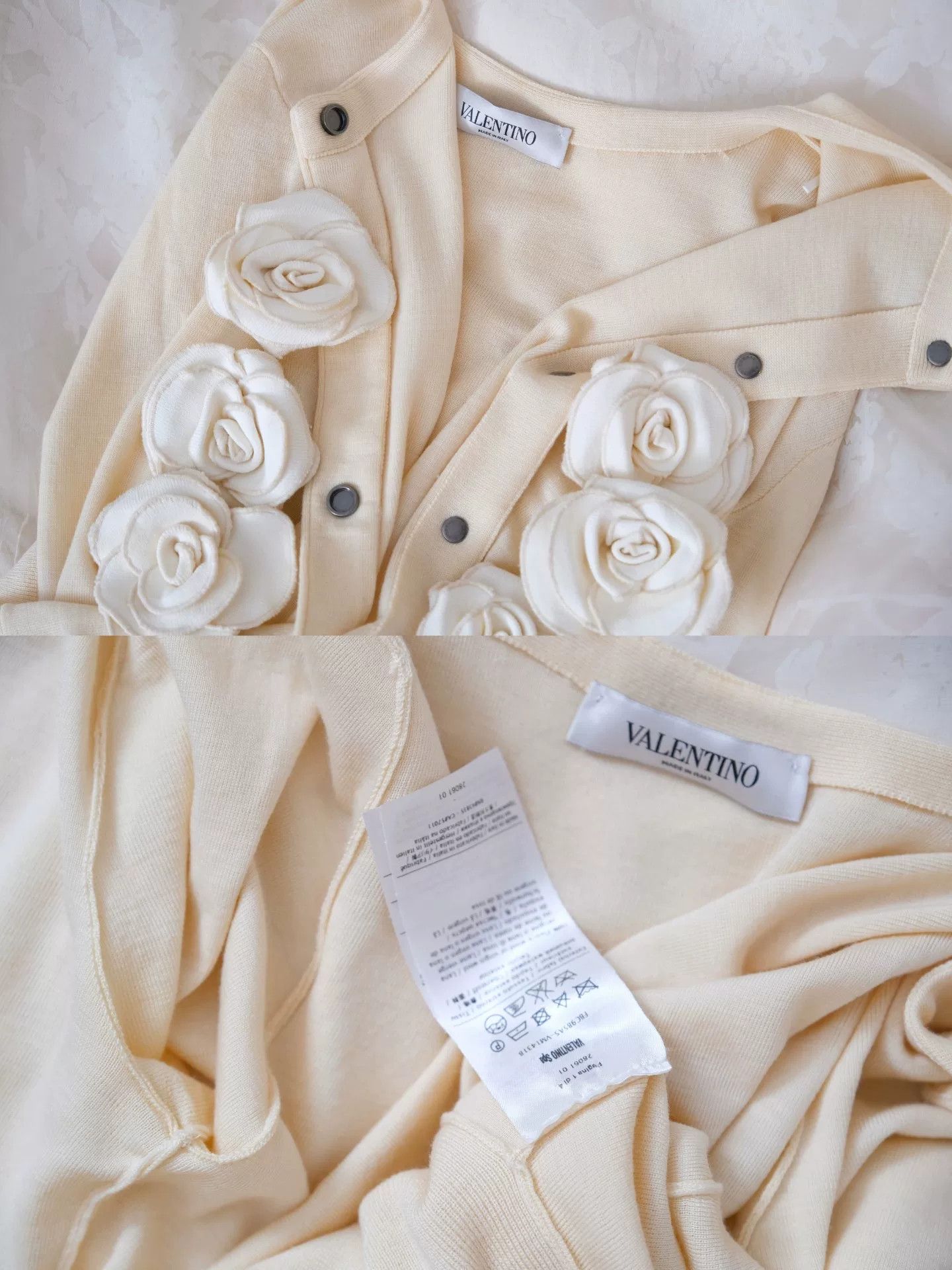 Valentino Valentino Cream Umbrella Hem Cardigan Size M / US 6-8 / IT 42-44 - 7 Thumbnail