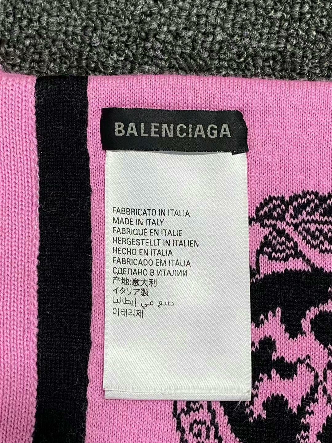 Balenciaga Balenciaga Pink Logo Scarf Size ONE SIZE - 5 Thumbnail