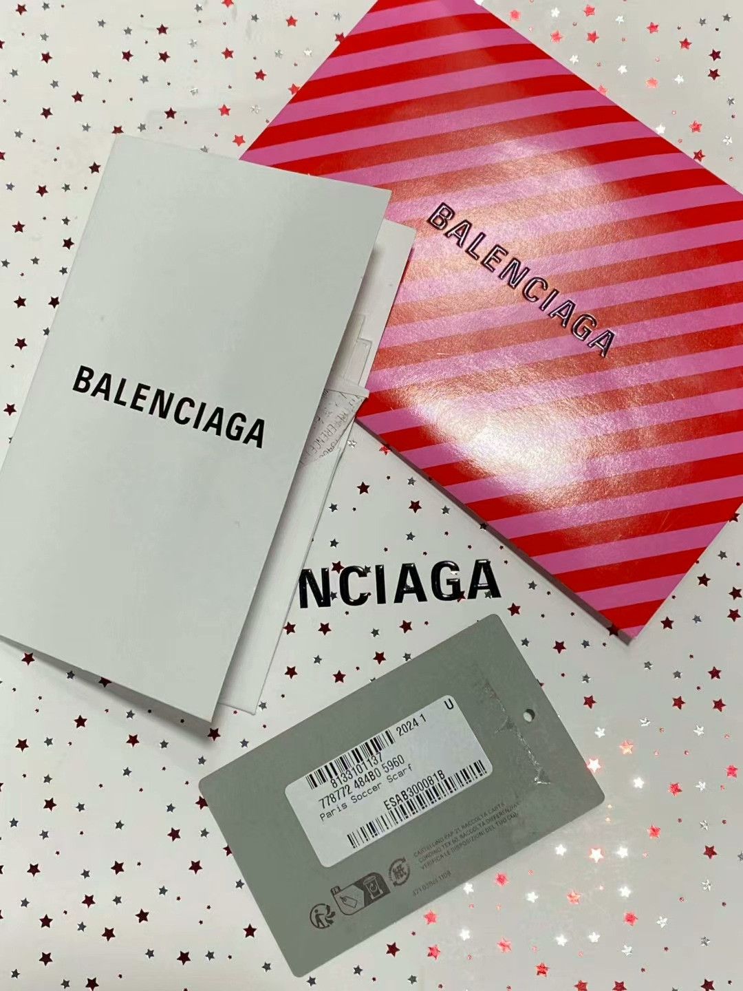 Balenciaga Balenciaga Pink Logo Scarf Size ONE SIZE - 7 Thumbnail