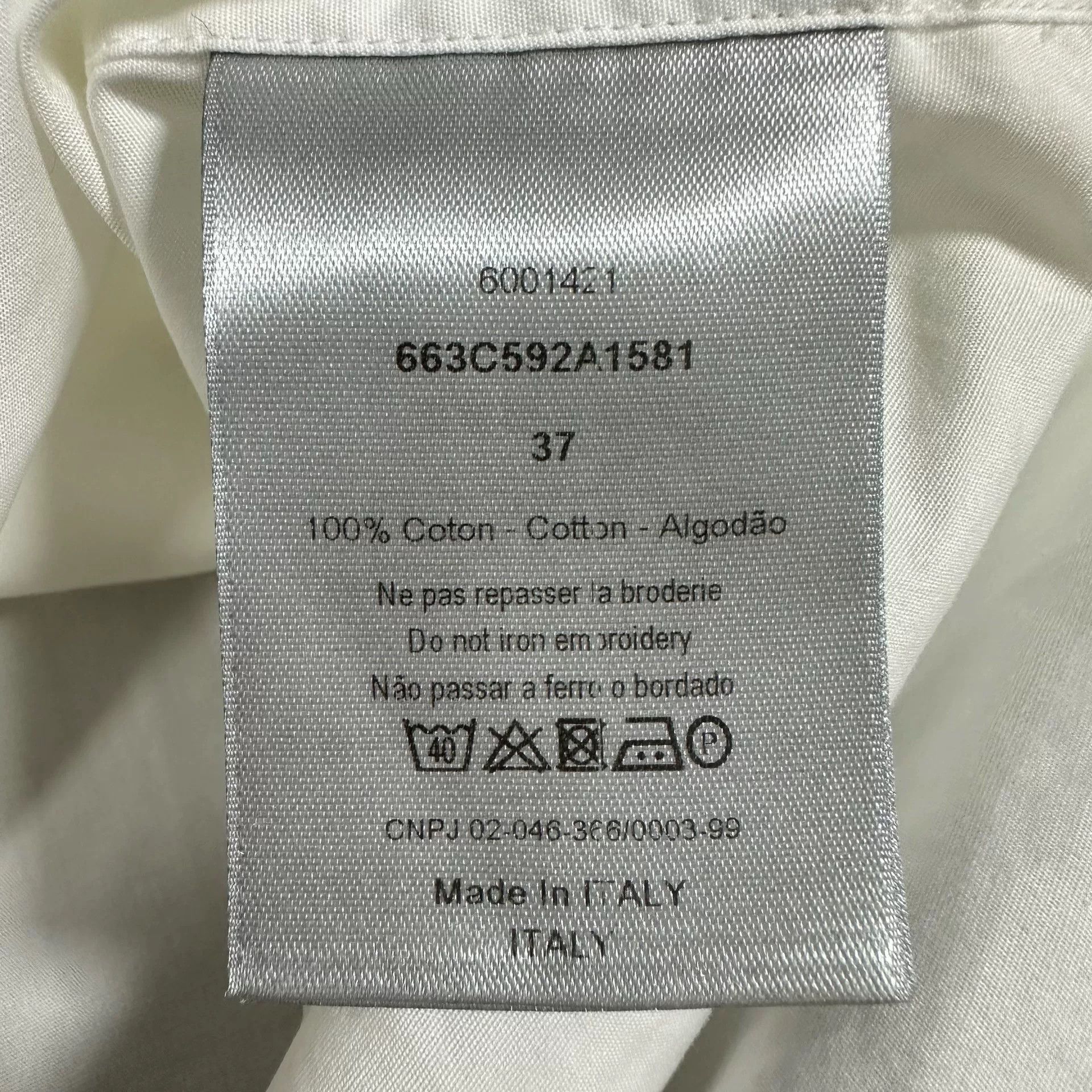 Dior Dior White Camellia Embroidery Shirt Size M / US 6-8 / IT 42-44 - 6 Thumbnail