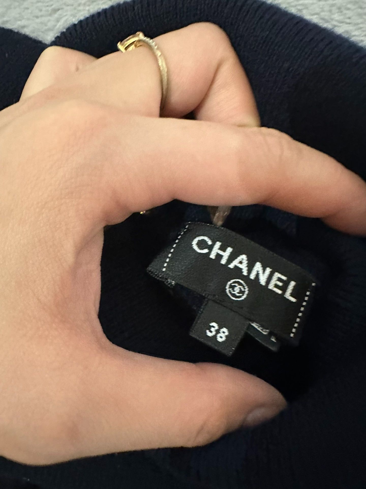 Chanel Chanel Dark Blue Decorative Collar Sweater Size M / US 6-8 / IT 42-44 - 2 Thumbnail