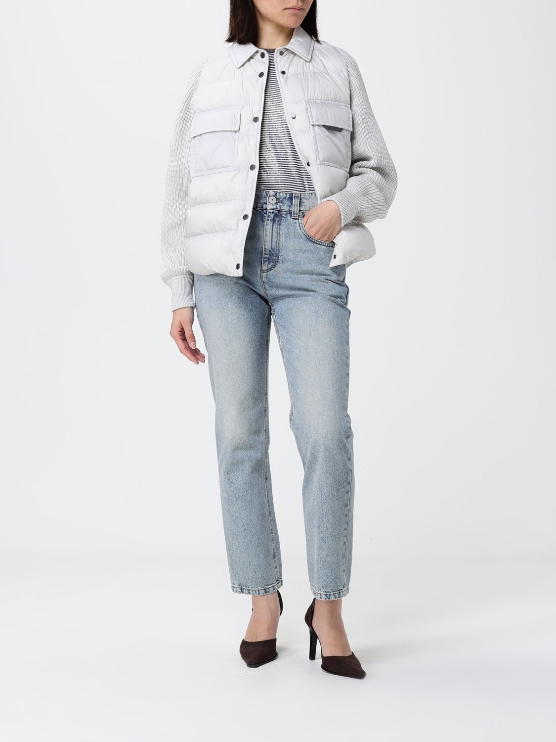 Brunello Cucinelli Brunello Cucinelli Jacket Woman Grey Size S / US 4 / IT 40 - 2 Thumbnail