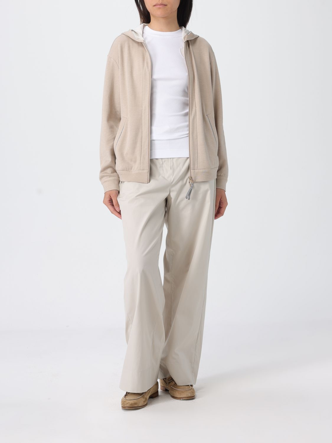 Brunello Cucinelli Brunello Cucinelli Sweatshirt Woman Beige Size S / US 4 / IT 40 - 2 Thumbnail