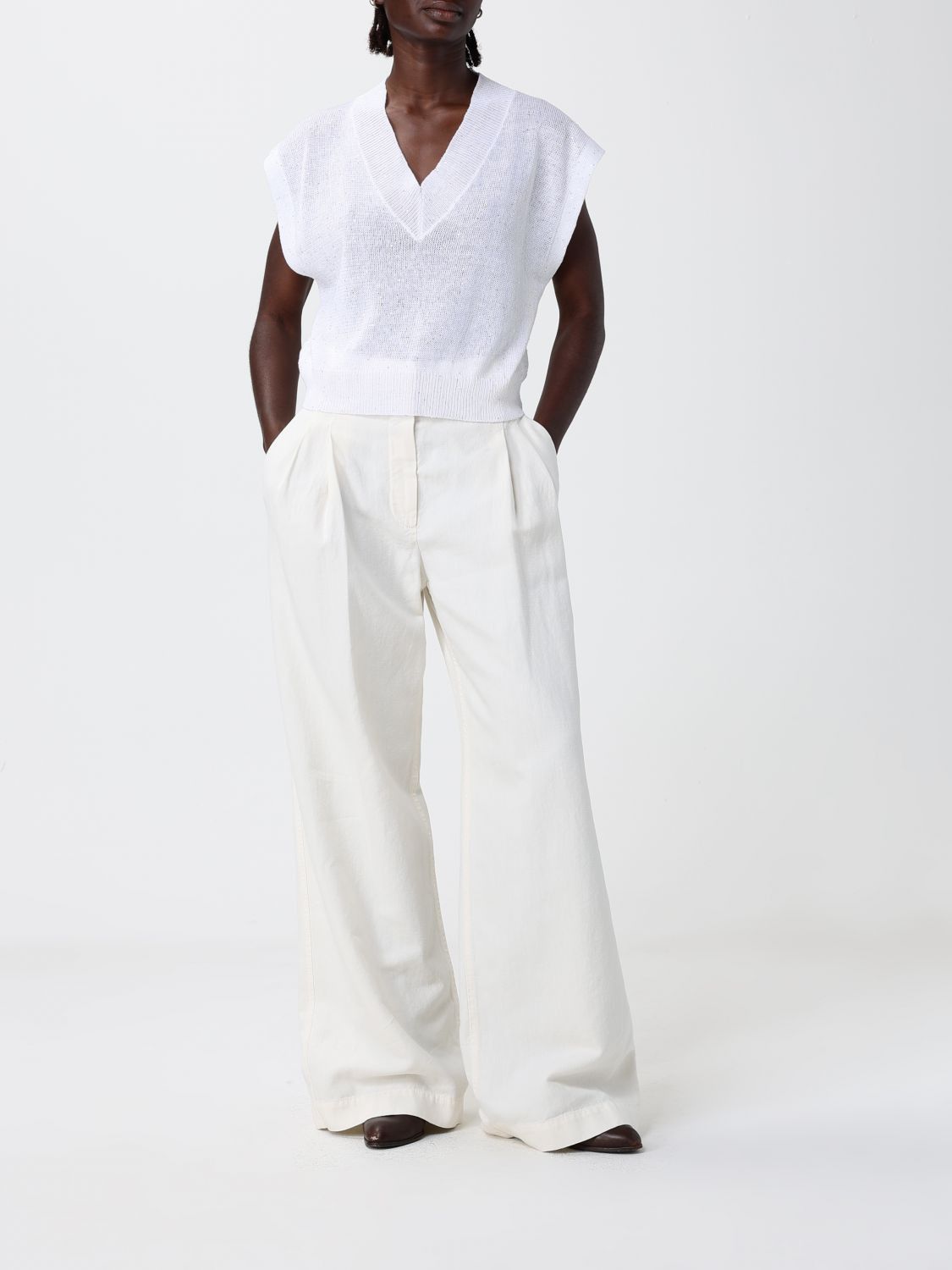 Brunello Cucinelli Brunello Cucinelli Sweater Woman White Size M / US 6-8 / IT 42-44 - 2 Thumbnail