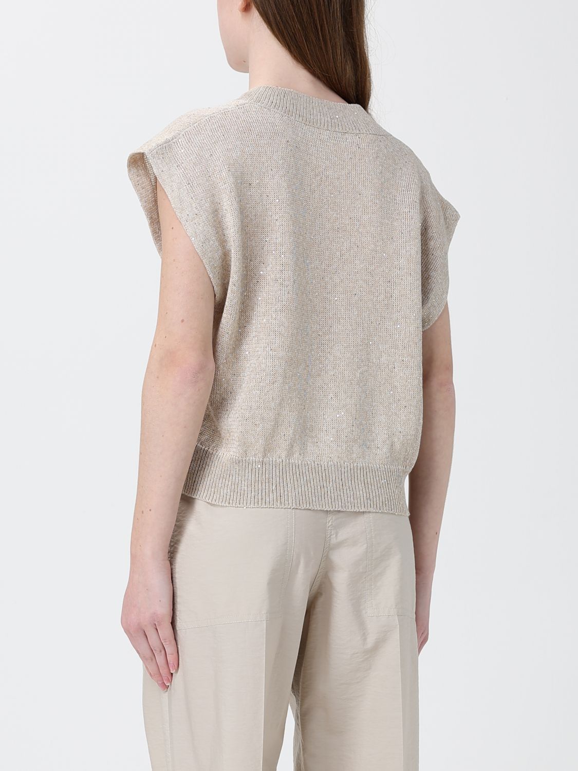 Brunello Cucinelli Brunello Cucinelli Sweater Woman Beige Size L / US 10 / IT 46 - 3 Thumbnail