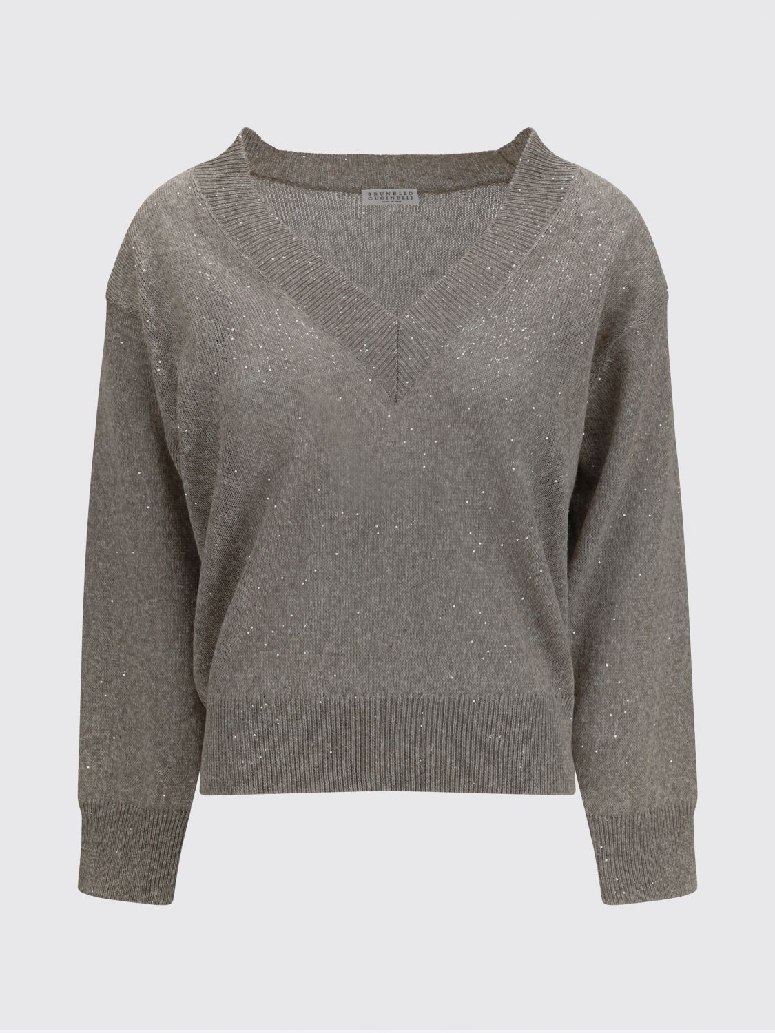 Brunello Cucinelli Brunello Cucinelli Sweater Woman Mud Size L / US 10 / IT 46 - 2 Thumbnail