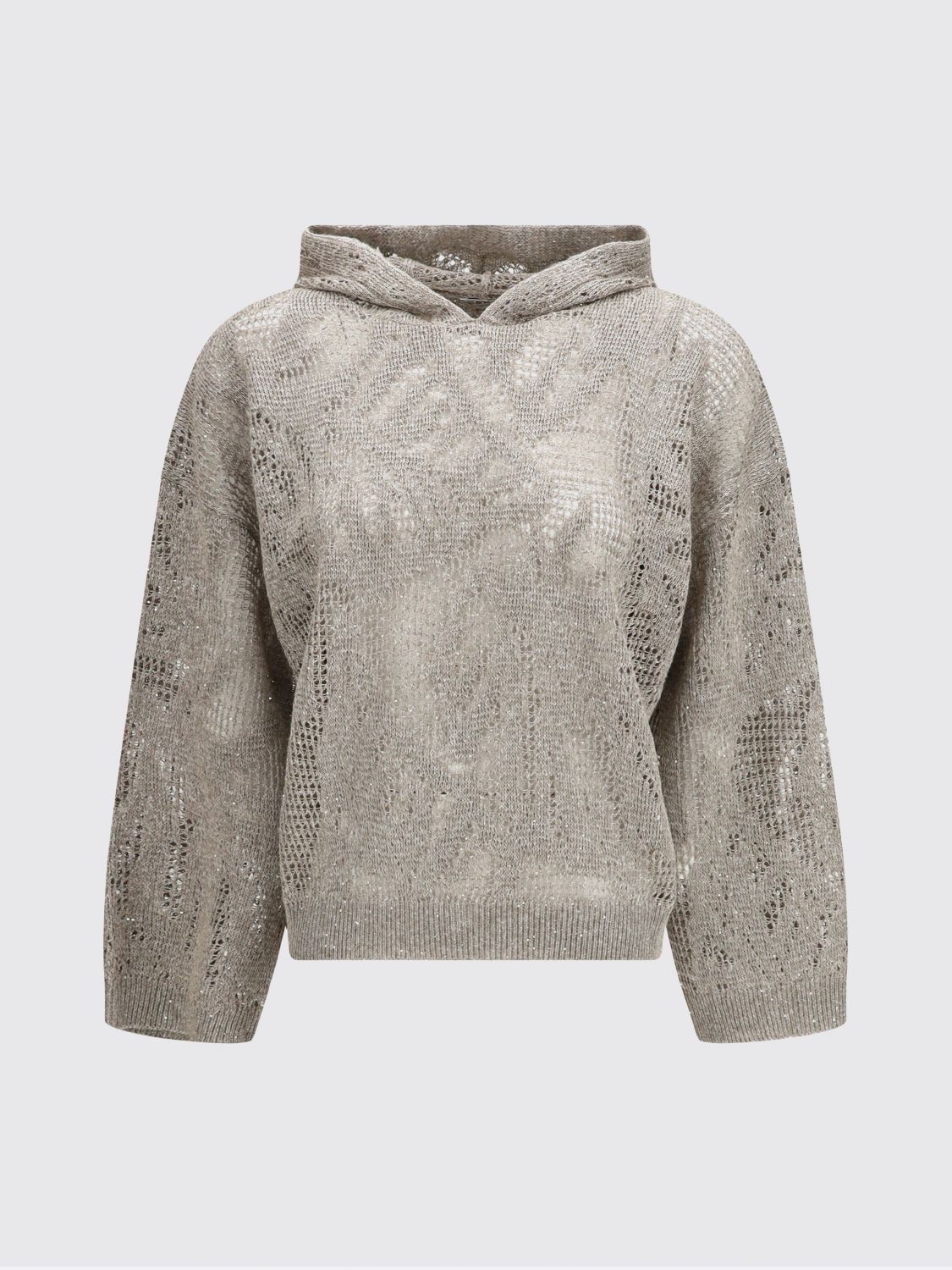 Brunello Cucinelli Brunello Cucinelli Sweatshirt Woman Mud Size M / US 6-8 / IT 42-44 - 2 Thumbnail