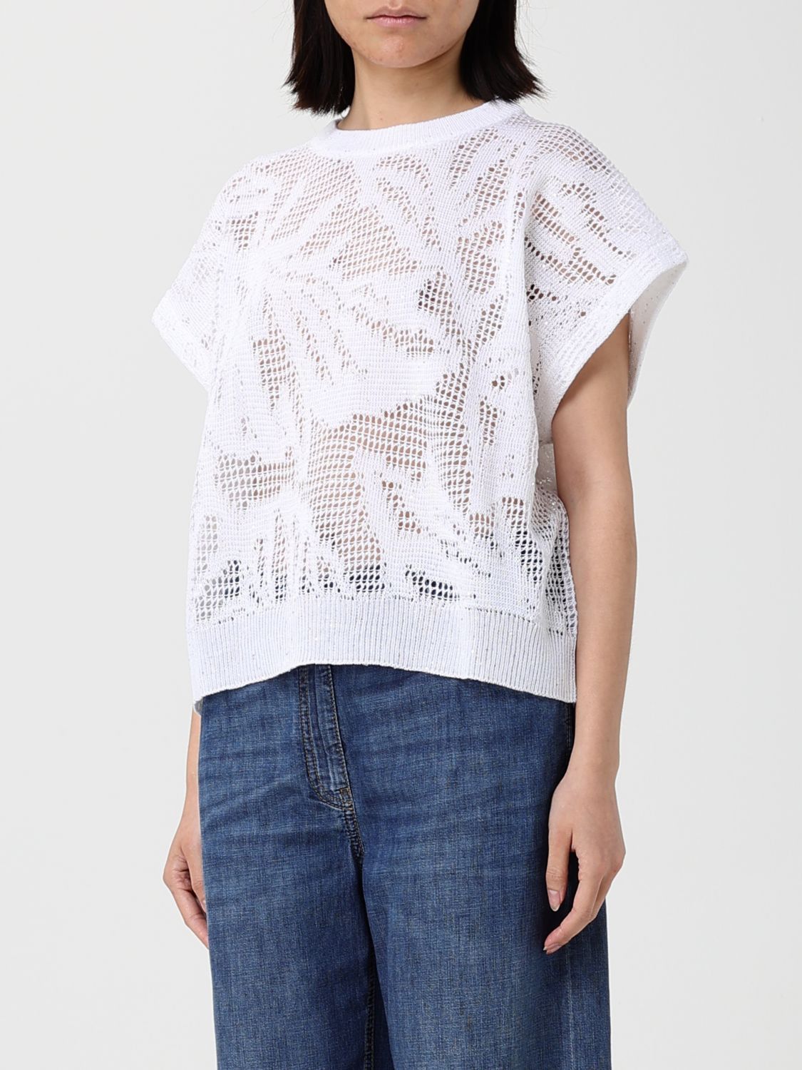Brunello Cucinelli Brunello Cucinelli Sweater Woman White Size S / US 4 / IT 40 - 4 Thumbnail
