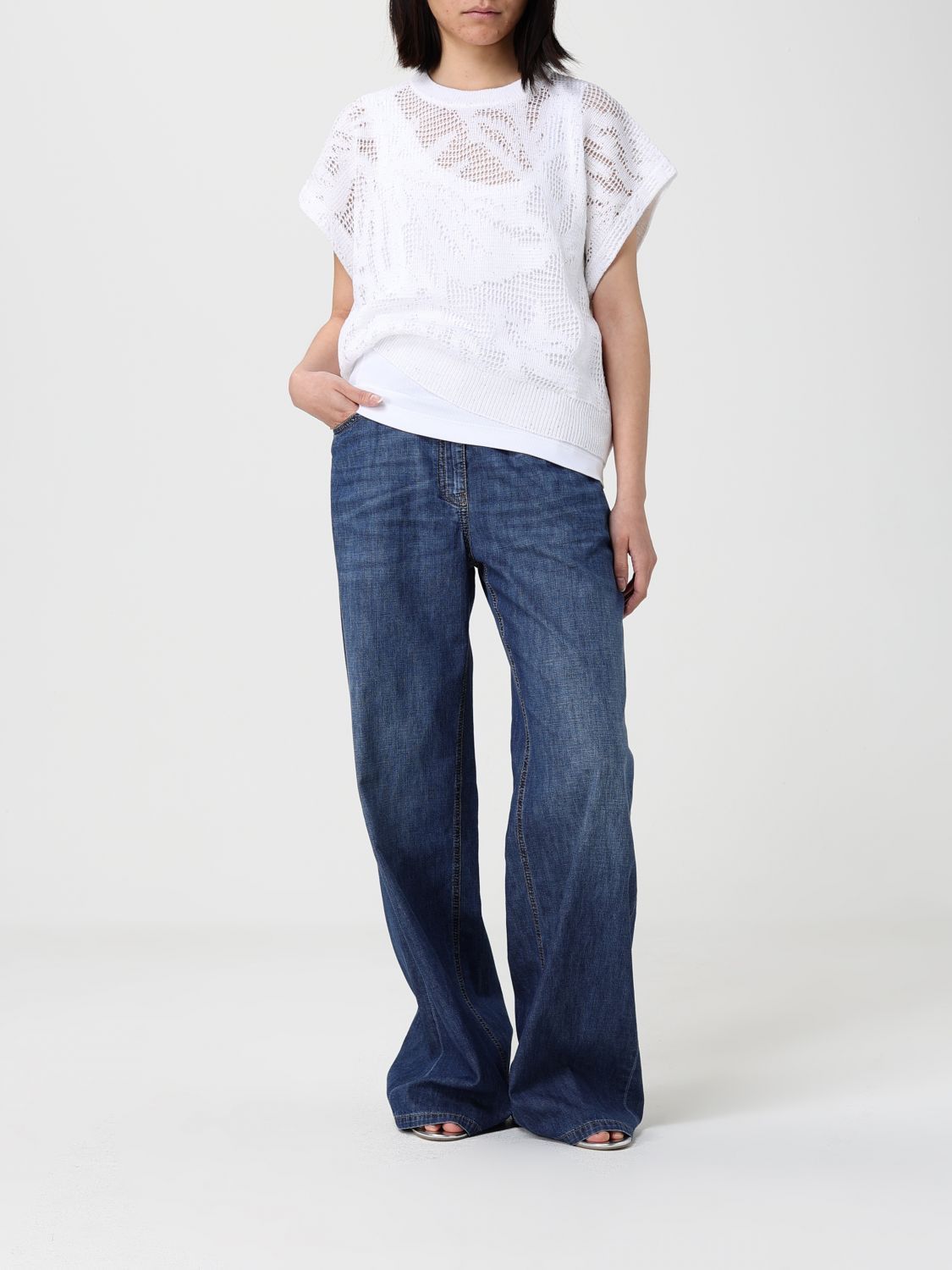 Brunello Cucinelli Brunello Cucinelli Sweater Woman White Size S / US 4 / IT 40 - 2 Thumbnail