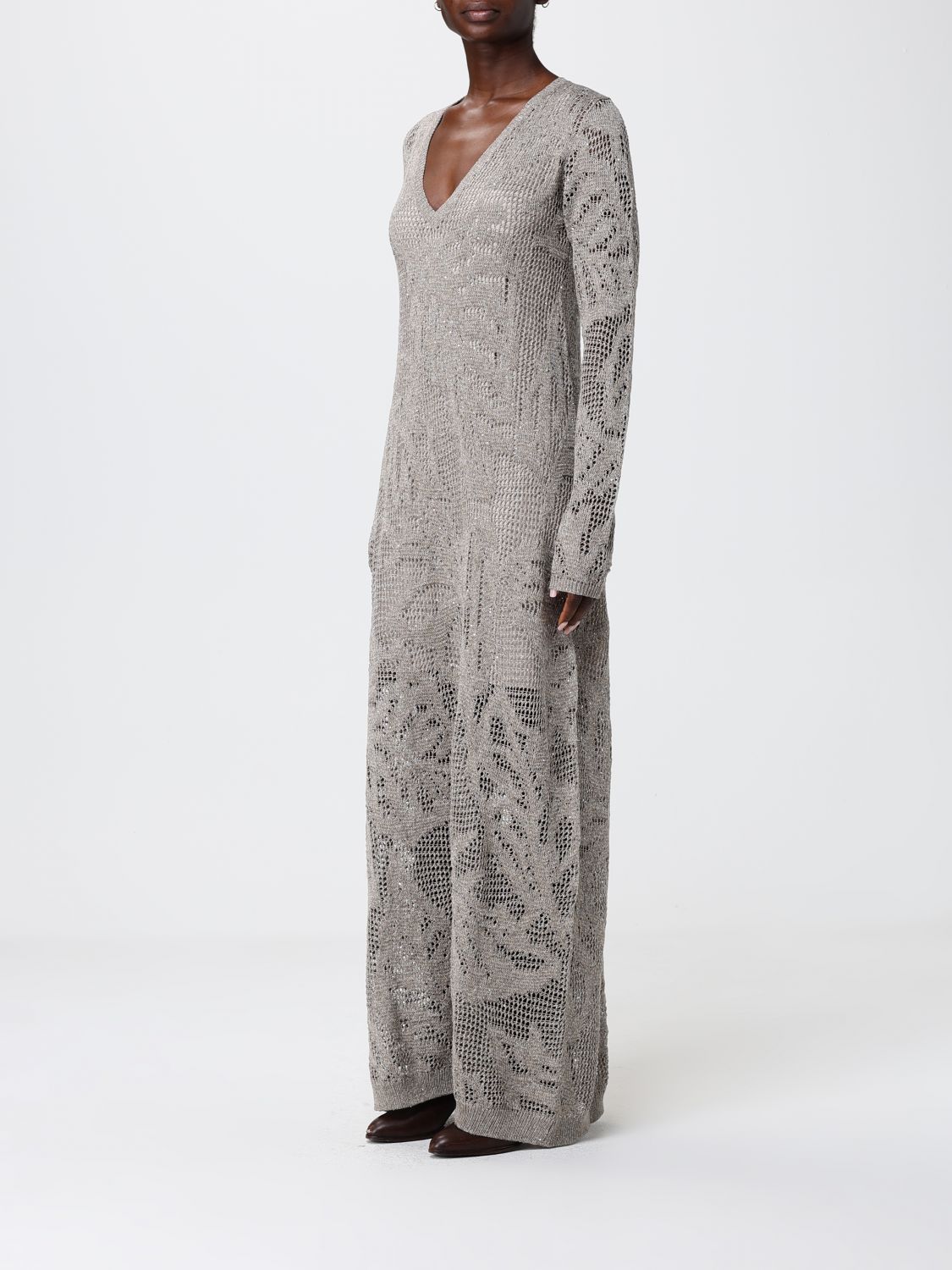 Brunello Cucinelli Brunello Cucinelli Dress Woman Beige Size S / US 4 / IT 40 - 3 Thumbnail