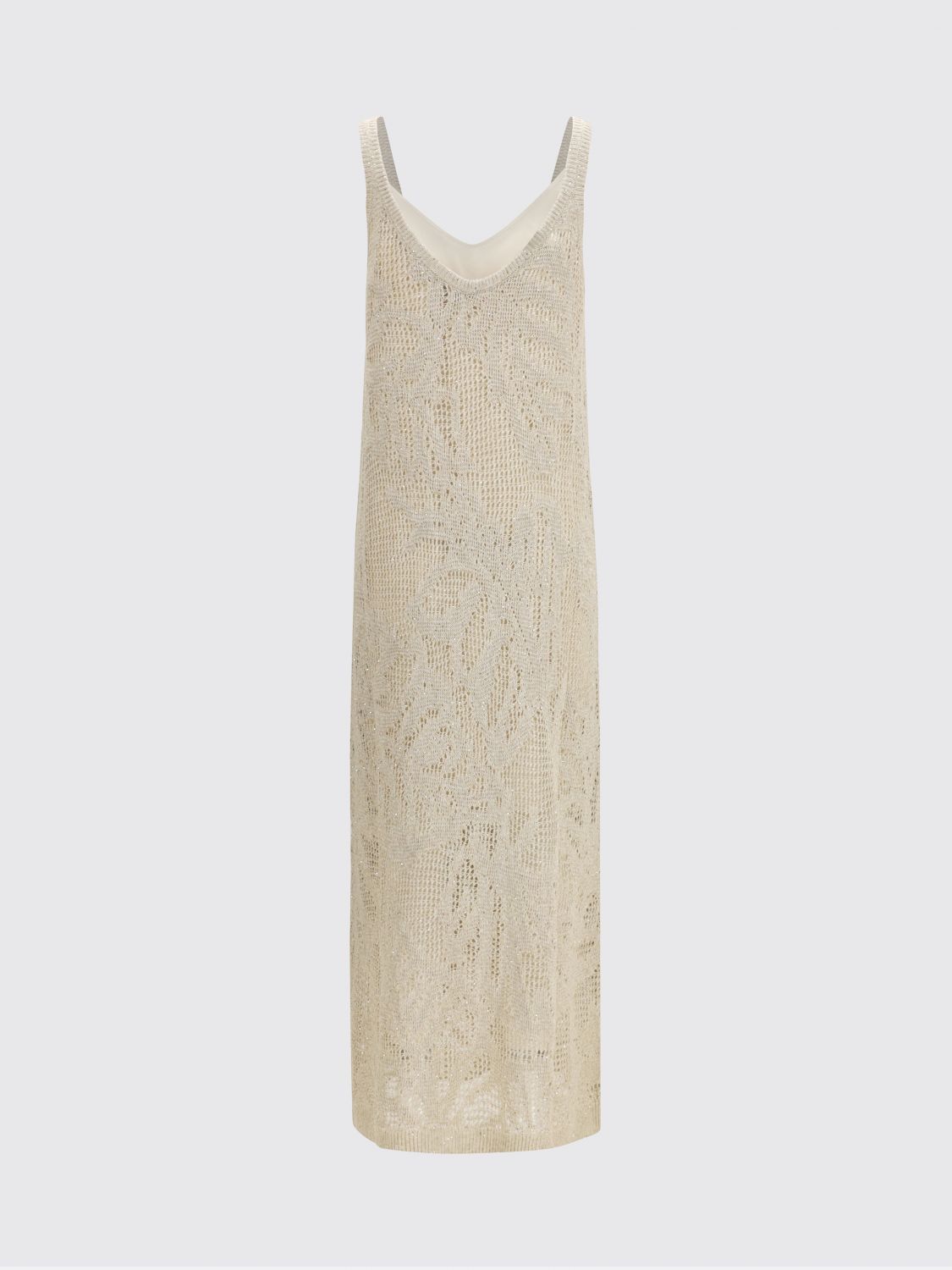 Brunello Cucinelli Brunello Cucinelli Dress Woman Beige Size L / US 10 / IT 46 - 3 Thumbnail