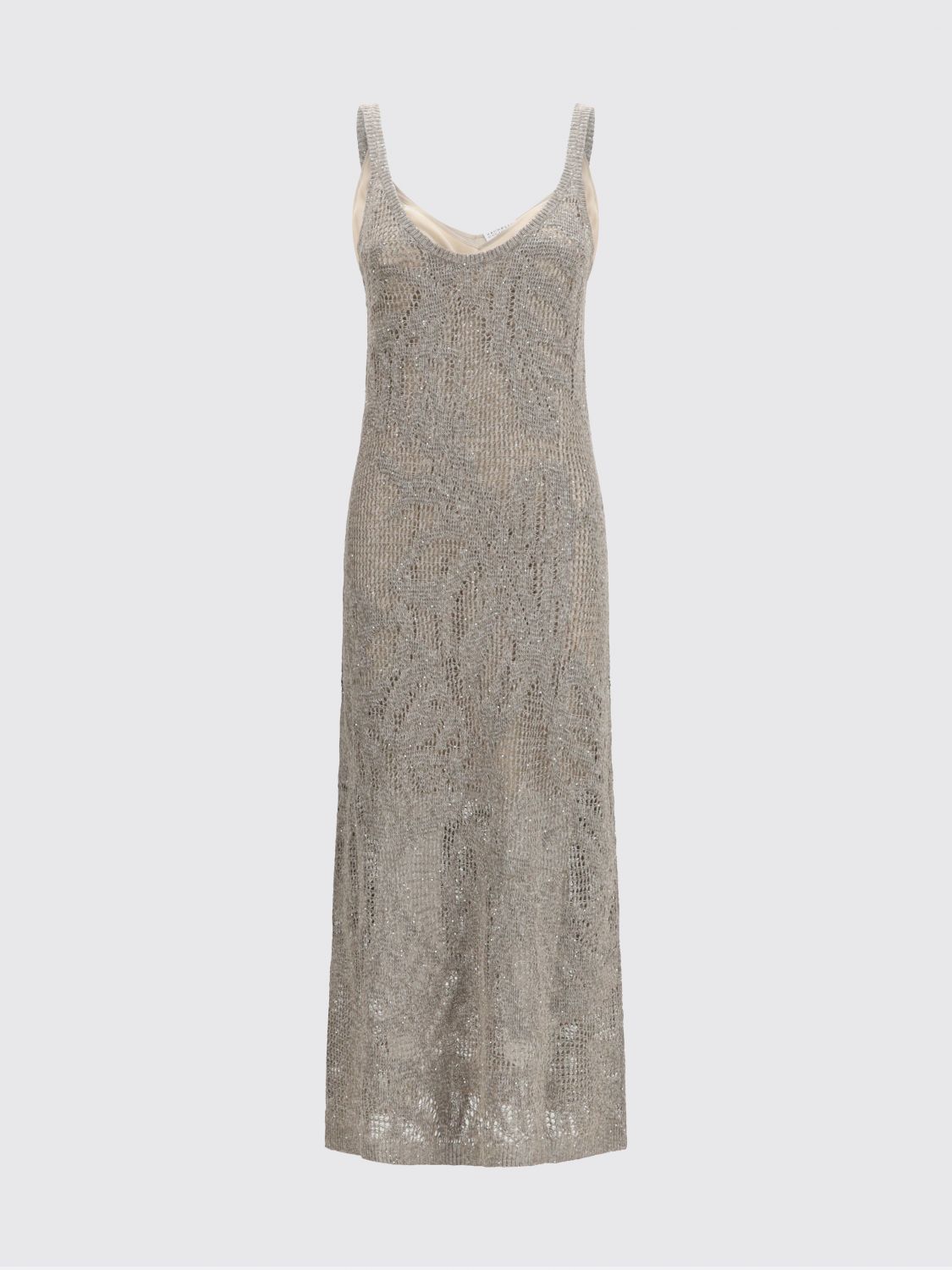 Brunello Cucinelli Brunello Cucinelli Dress Woman Mud Size S / US 4 / IT 40 - 2 Thumbnail