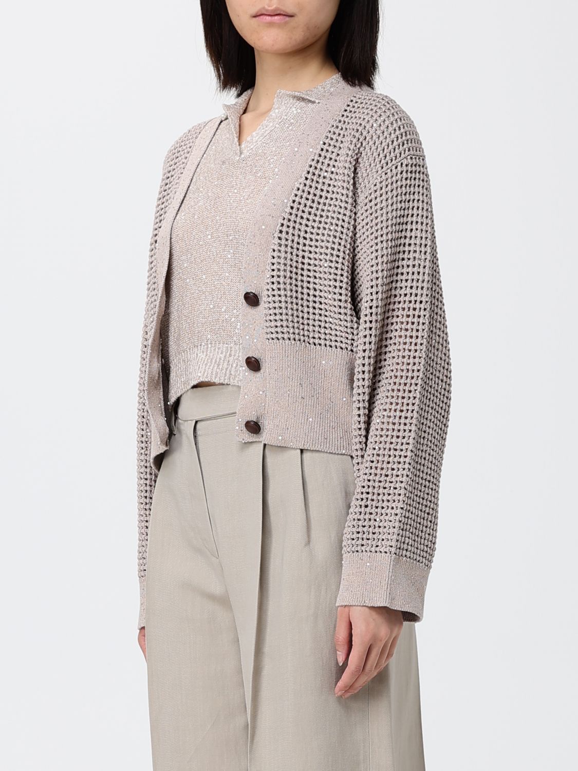 Brunello Cucinelli Brunello Cucinelli Sweater Woman Sand Size XS / US 0-2 / IT 36-38 - 4 Thumbnail