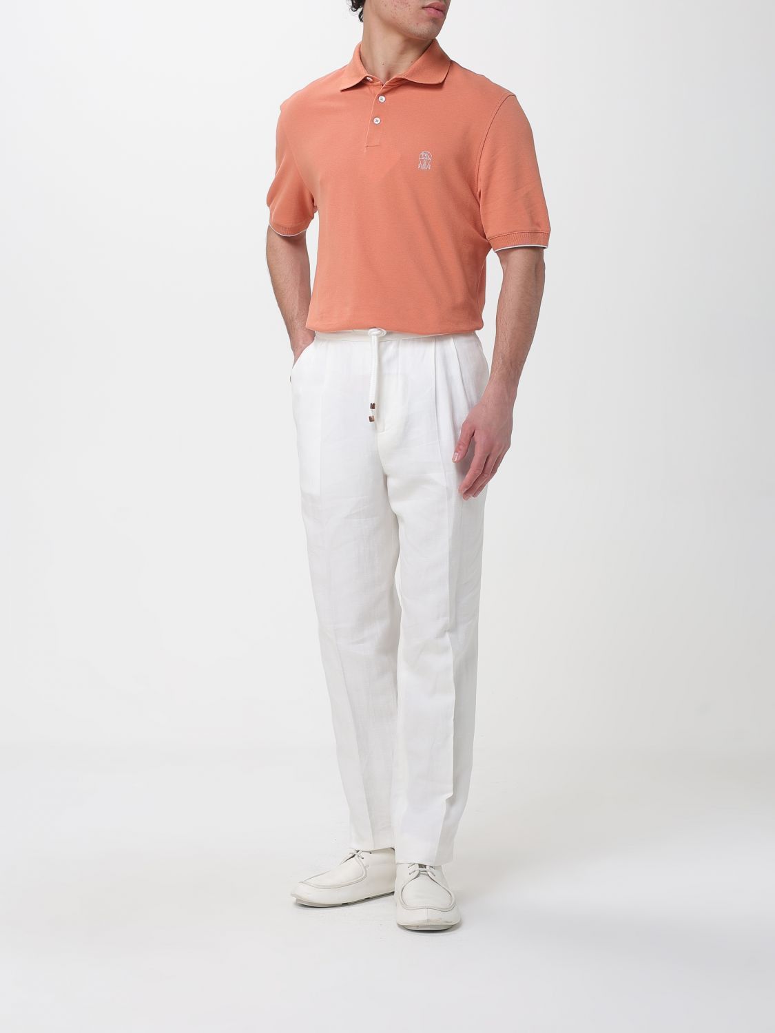 Brunello Cucinelli Brunello Cucinelli Polo Shirt Men Orange Size US XL / EU 56 / 4 - 2 Thumbnail