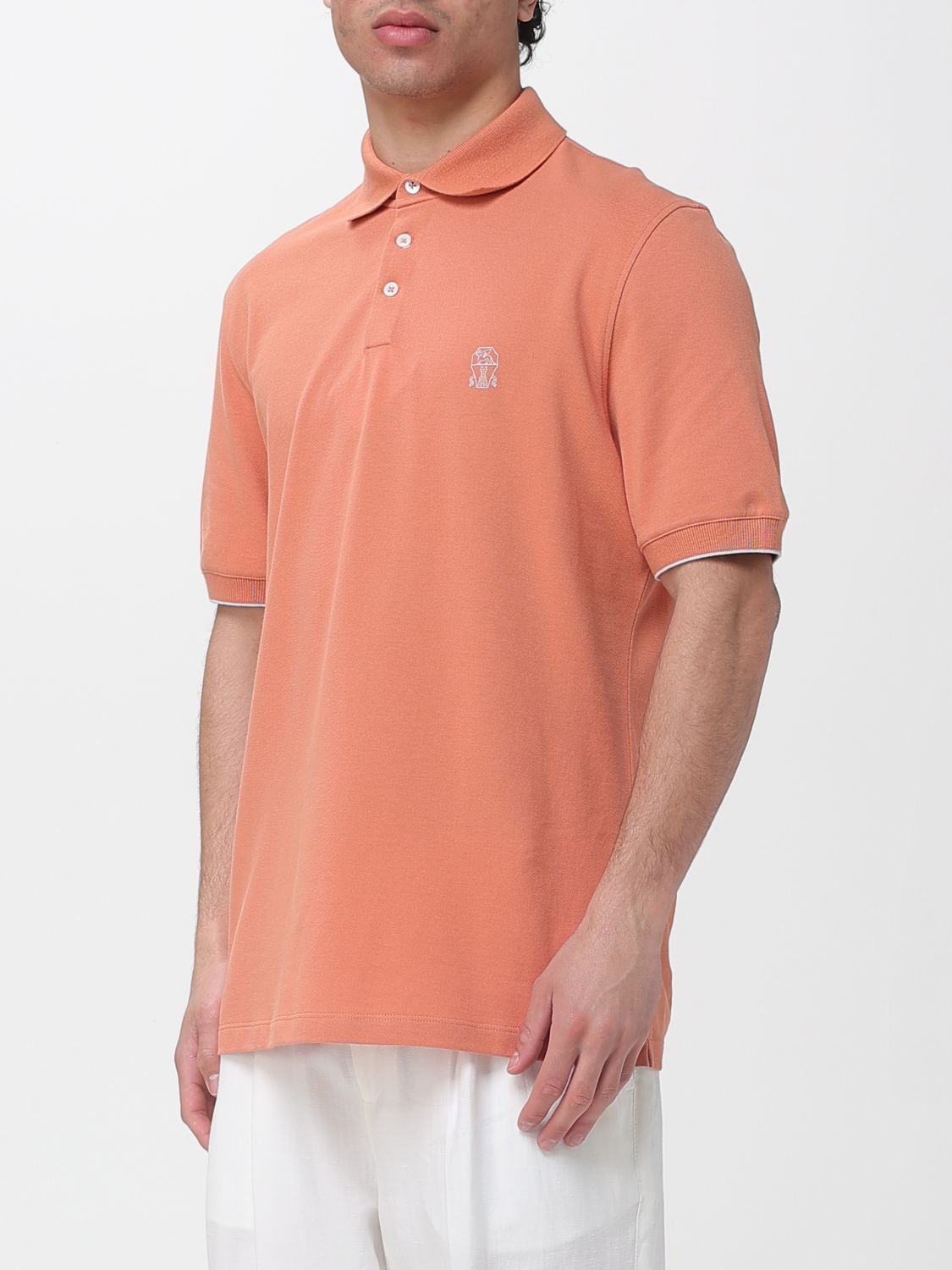 Brunello Cucinelli Brunello Cucinelli Polo Shirt Men Orange Size US XL / EU 56 / 4 - 4 Thumbnail