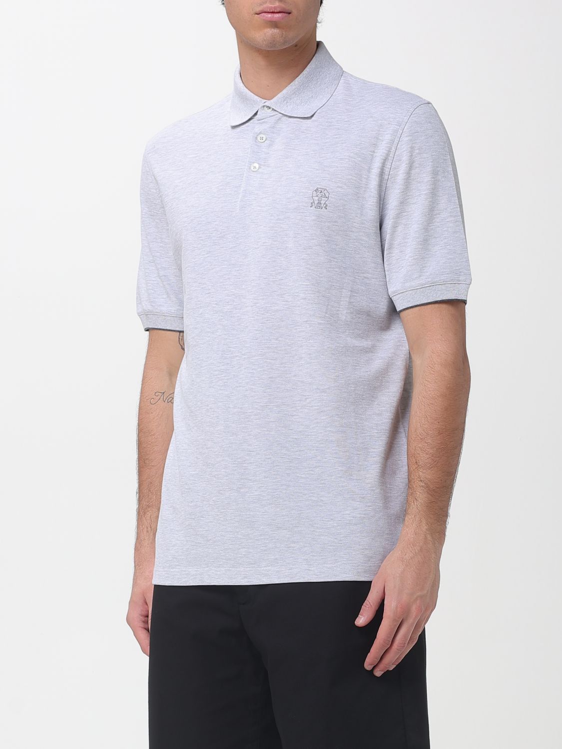 Brunello Cucinelli Brunello Cucinelli Polo Shirt Men Grey 1 Size US M / EU 48-50 / 2 - 4 Thumbnail