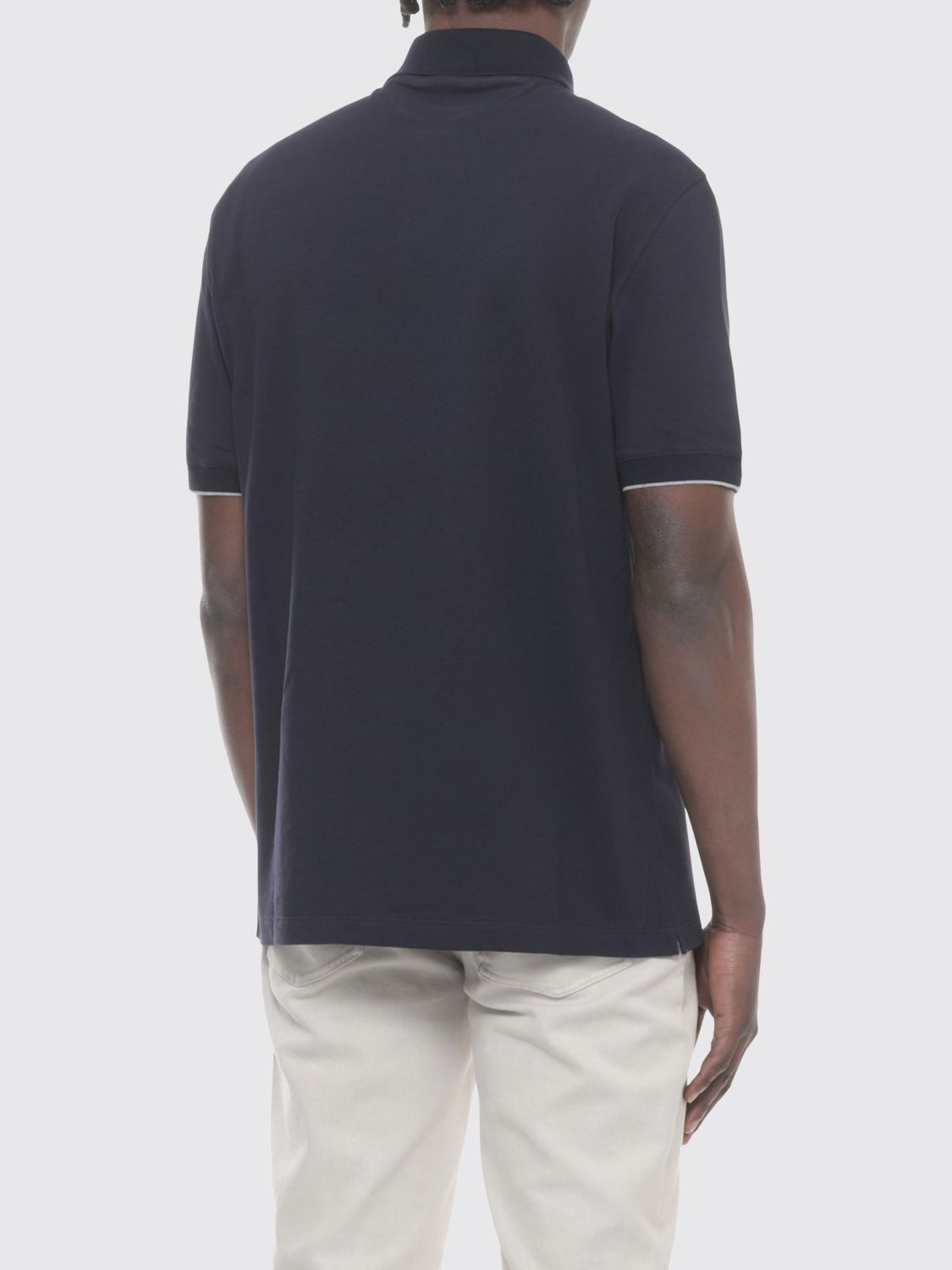 Brunello Cucinelli Brunello Cucinelli Polo Shirt Men Blue 3 Size US L / EU 52-54 / 3 - 3 Thumbnail