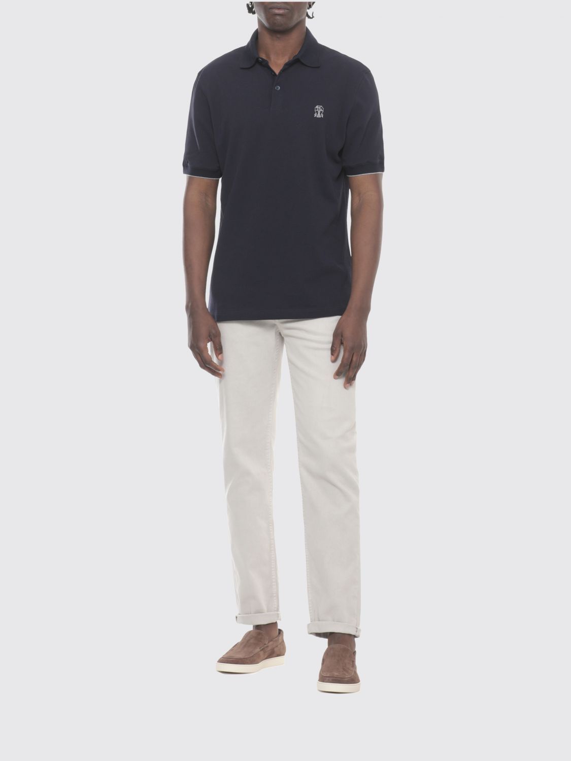 Brunello Cucinelli Brunello Cucinelli Polo Shirt Men Blue 3 Size US L / EU 52-54 / 3 - 2 Thumbnail