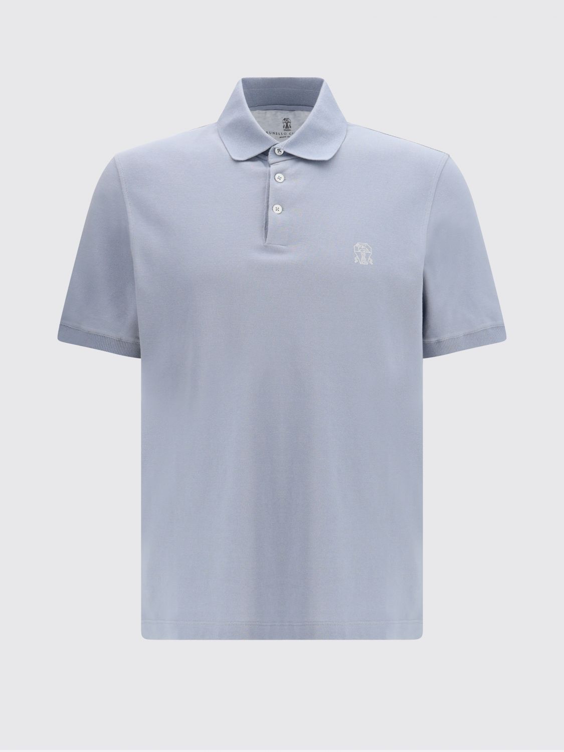 Brunello Cucinelli Brunello Cucinelli Polo Shirt Men Gnawed Blue Size US L / EU 52-54 / 3 - 2 Thumbnail