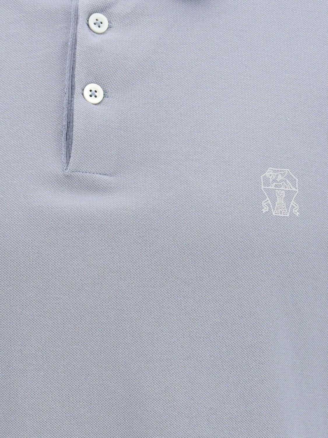Brunello Cucinelli Brunello Cucinelli Polo Shirt Men Gnawed Blue Size US XXL / EU 58 / 5 - 4 Thumbnail