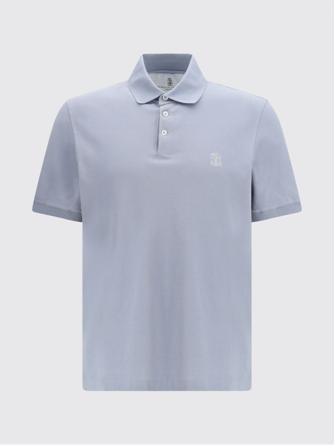 Brunello Cucinelli Brunello Cucinelli Polo Shirt Men Gnawed Blue Size US XXL / EU 58 / 5 - 2 Thumbnail