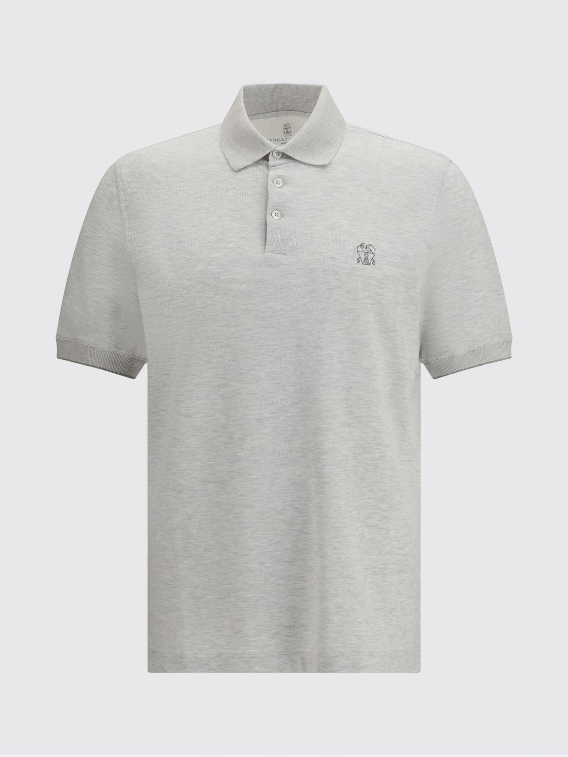 Brunello Cucinelli Brunello Cucinelli Polo Shirt Men Grey 2 Size US M / EU 48-50 / 2 - 2 Thumbnail
