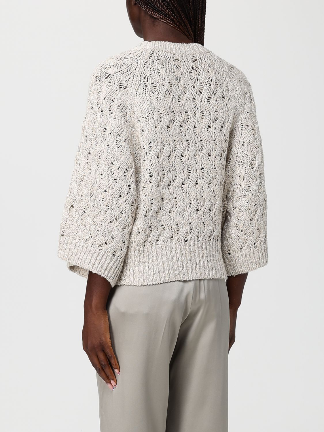 Brunello Cucinelli Brunello Cucinelli Sweater Woman Beige Size L / US 10 / IT 46 - 3 Thumbnail